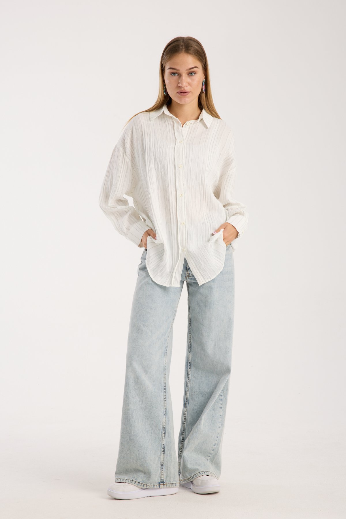 Çizgili Salaş Oversize Gömlek