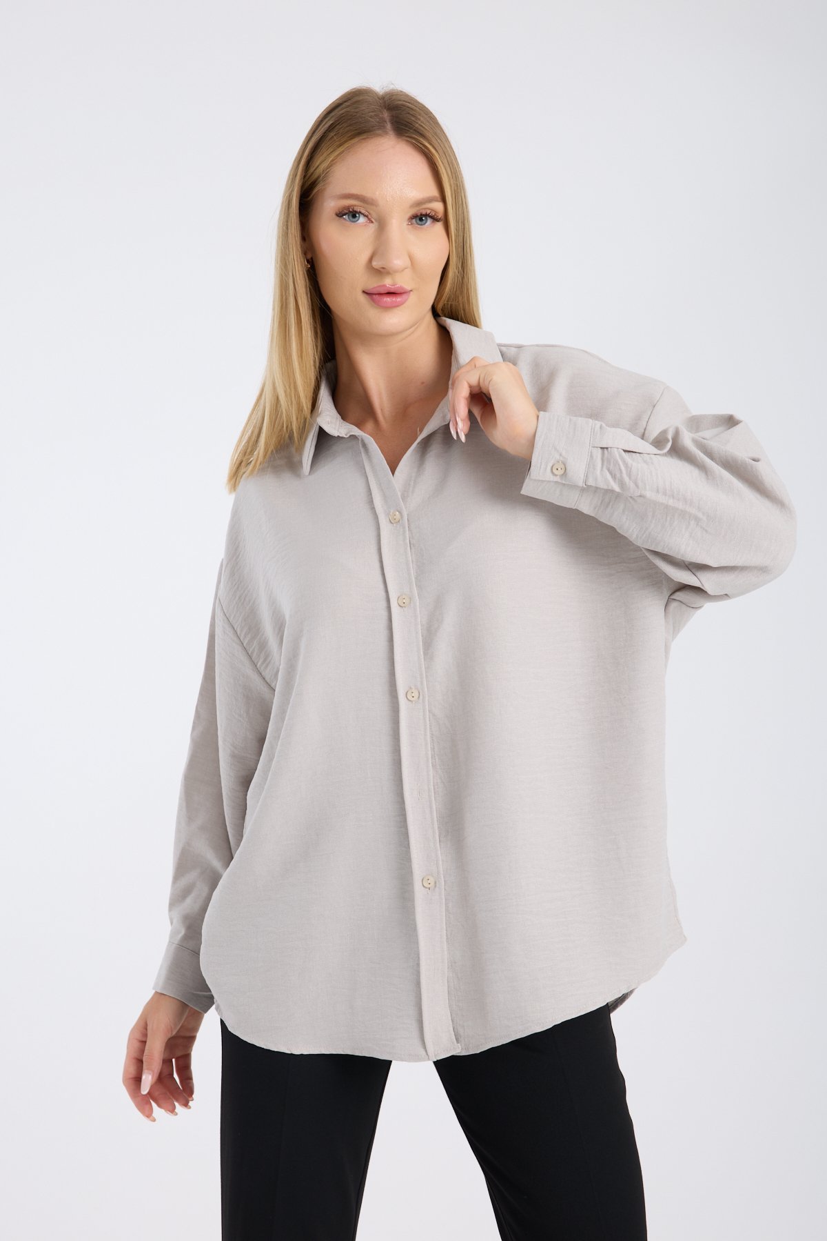 Bambu Keten Salaş Oversize Gömlek
