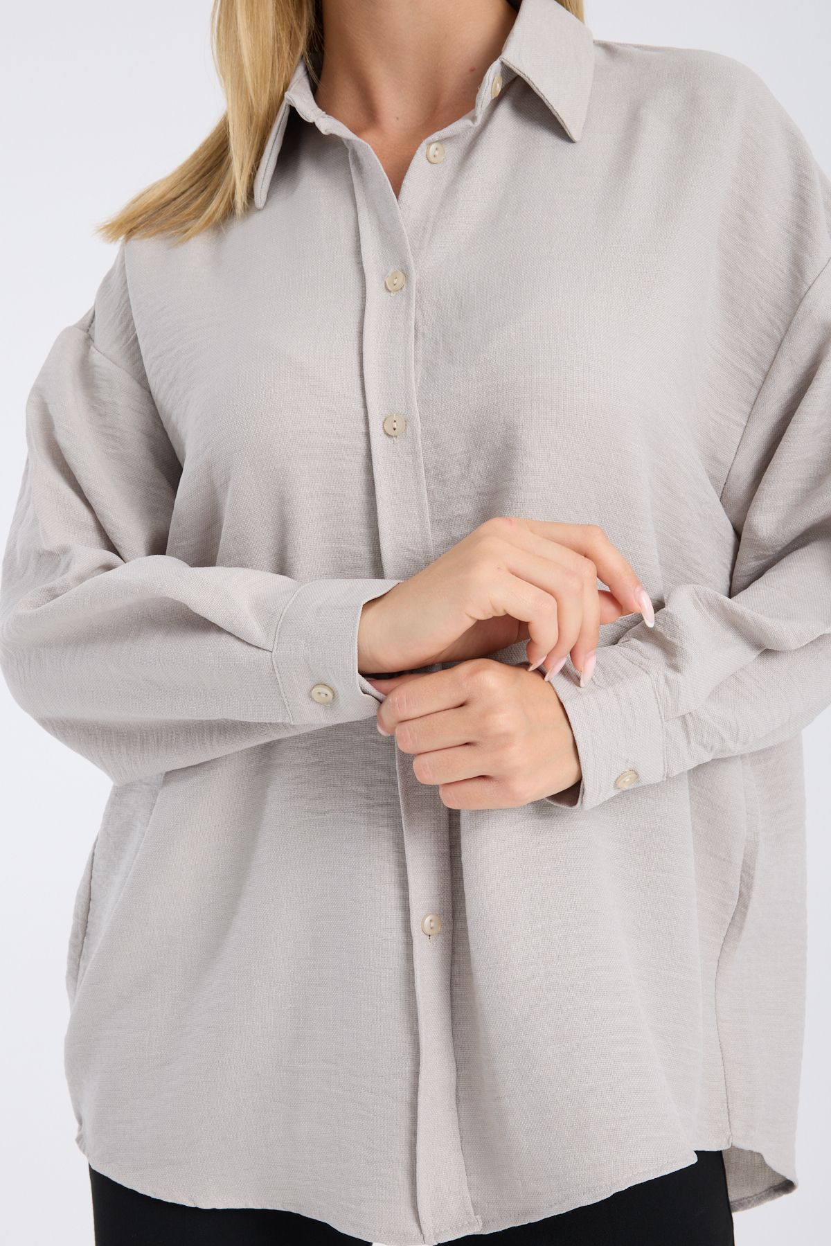 Bambu Keten Salaş Oversize Gömlek