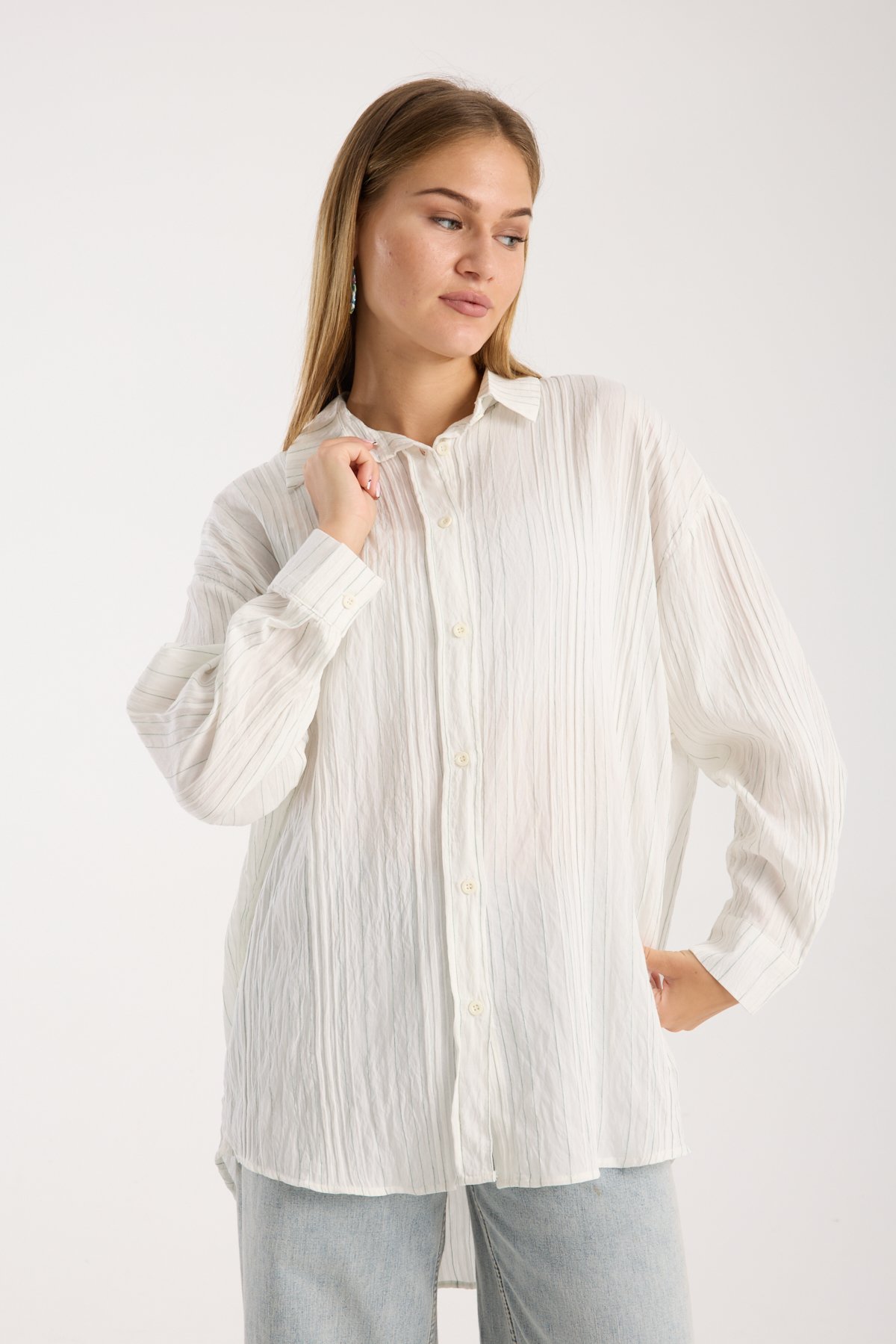 Çizgili Salaş Oversize Gömlek