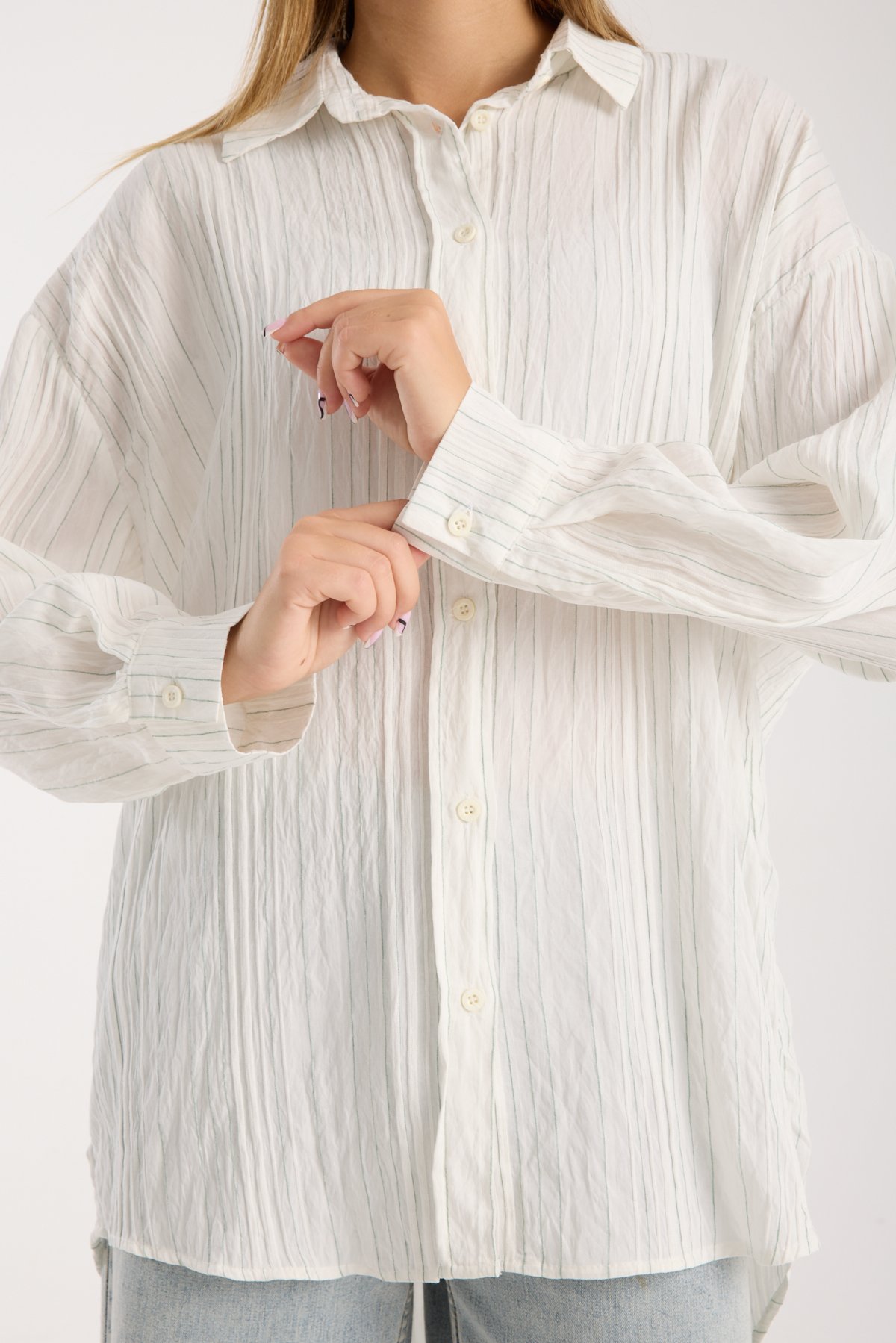 Çizgili Salaş Oversize Gömlek