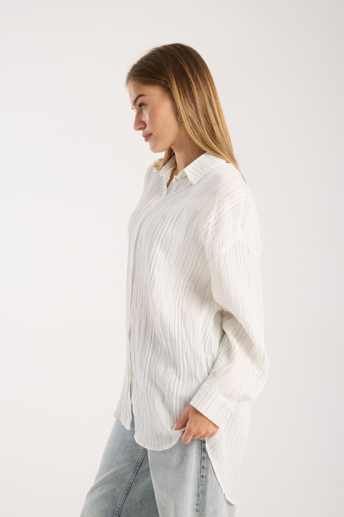 Çizgili Salaş Oversize Gömlek