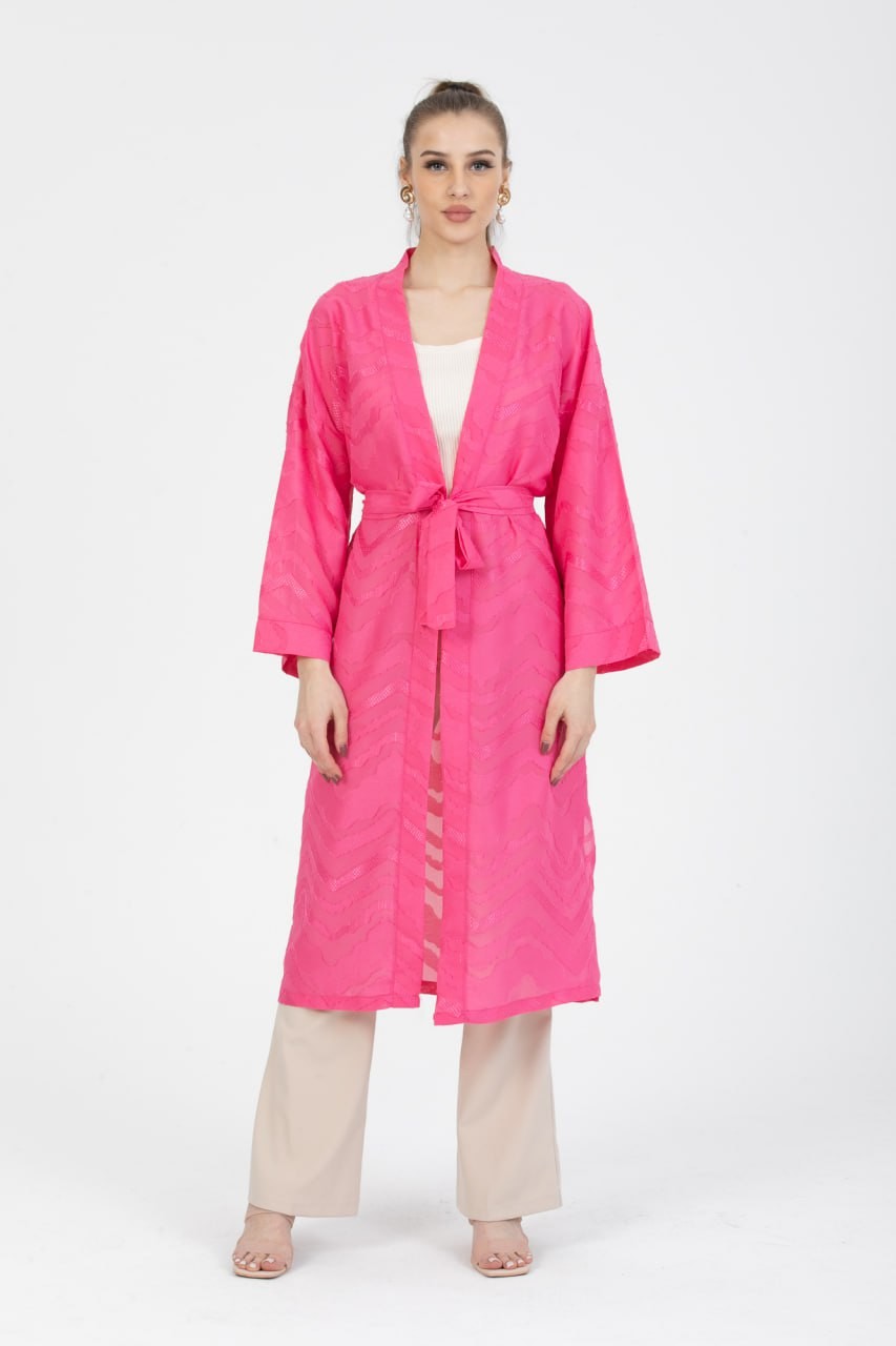 Transparan Beli Kemerli Kimono