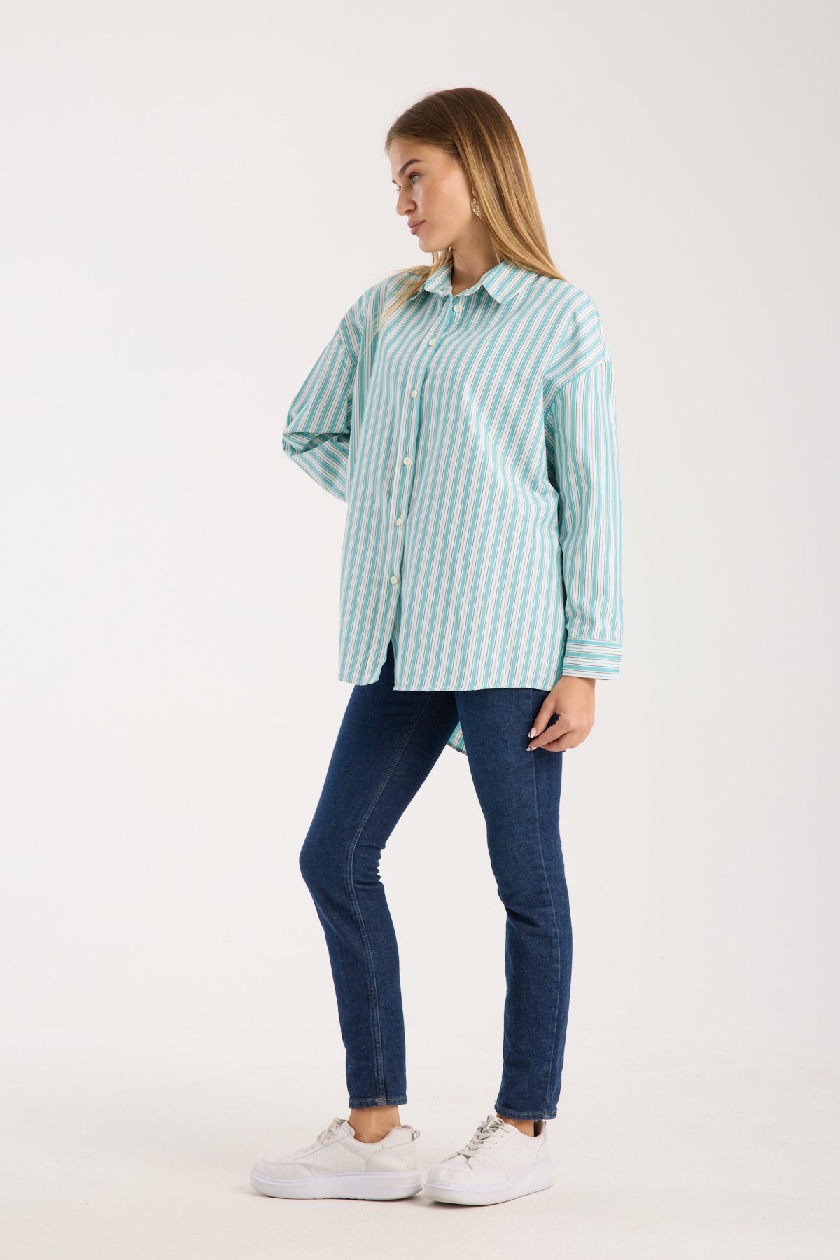 Çizgili Salaş Oversize Gömlek