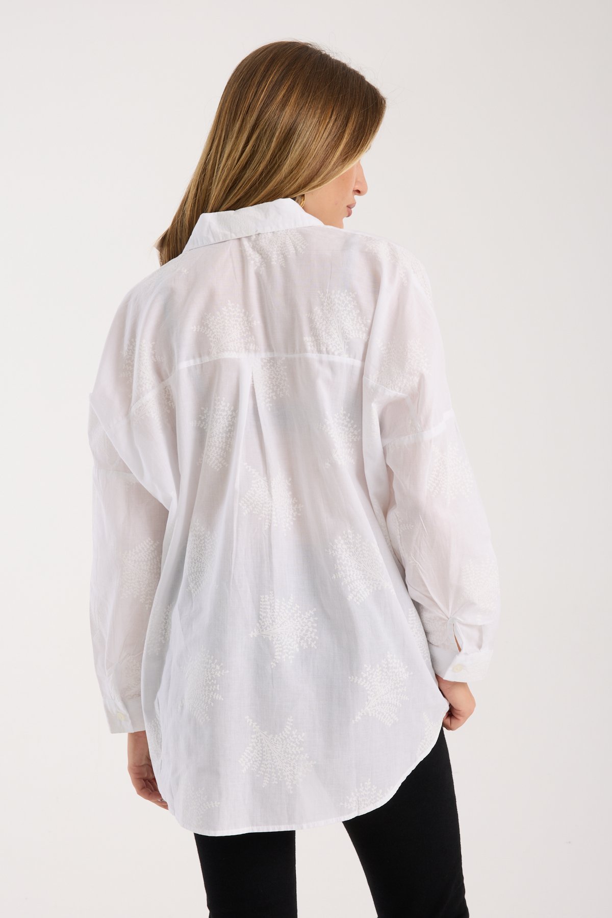 Desenli Baskılı Vual Salaş Oversize Gömlek