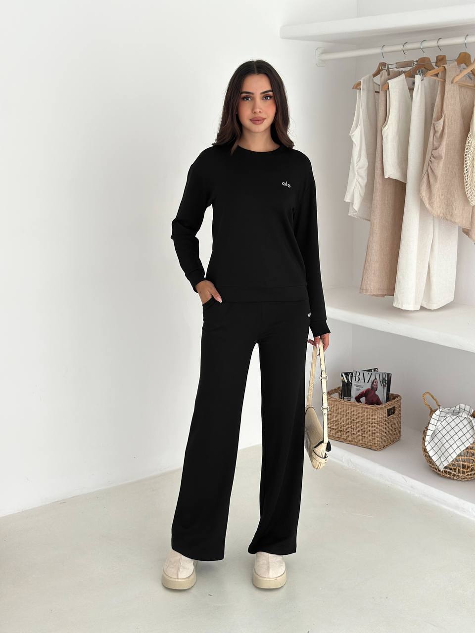 Bisiklet yaka modal eşofman takımı