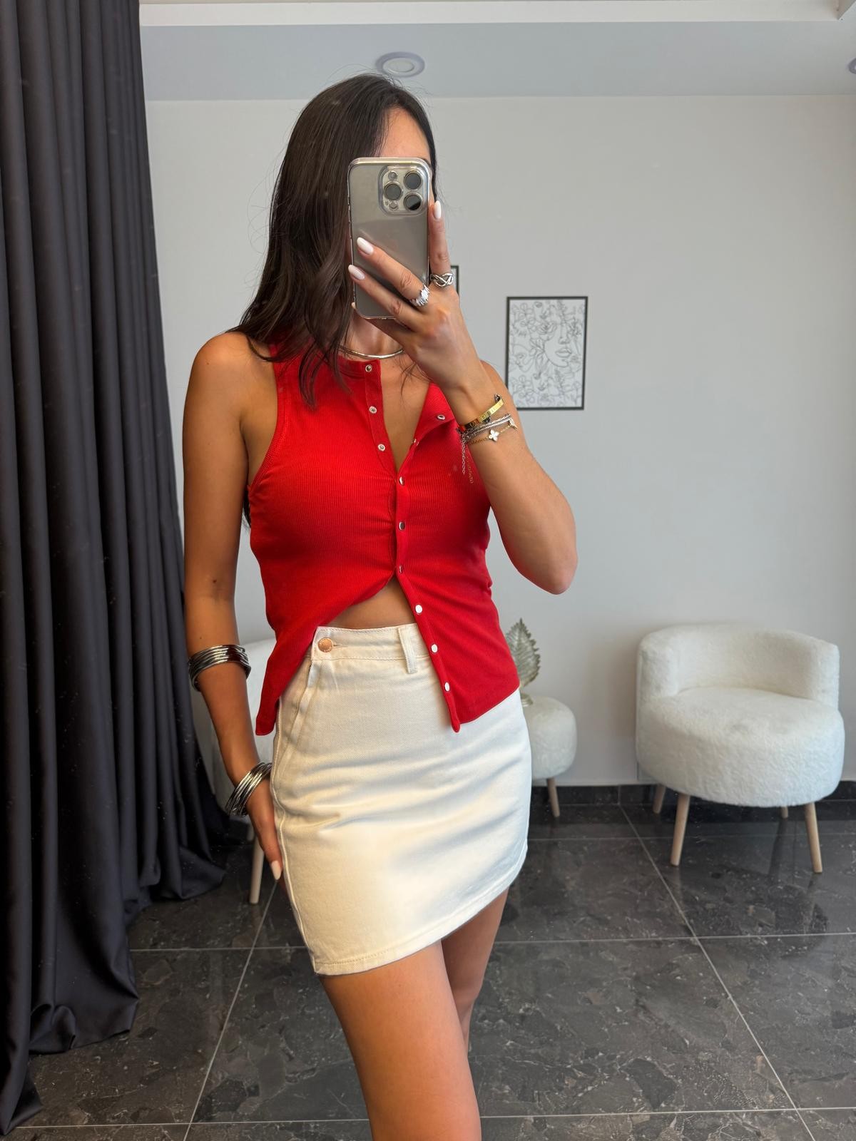 Çıtçıt Detaylı Basic Bluz