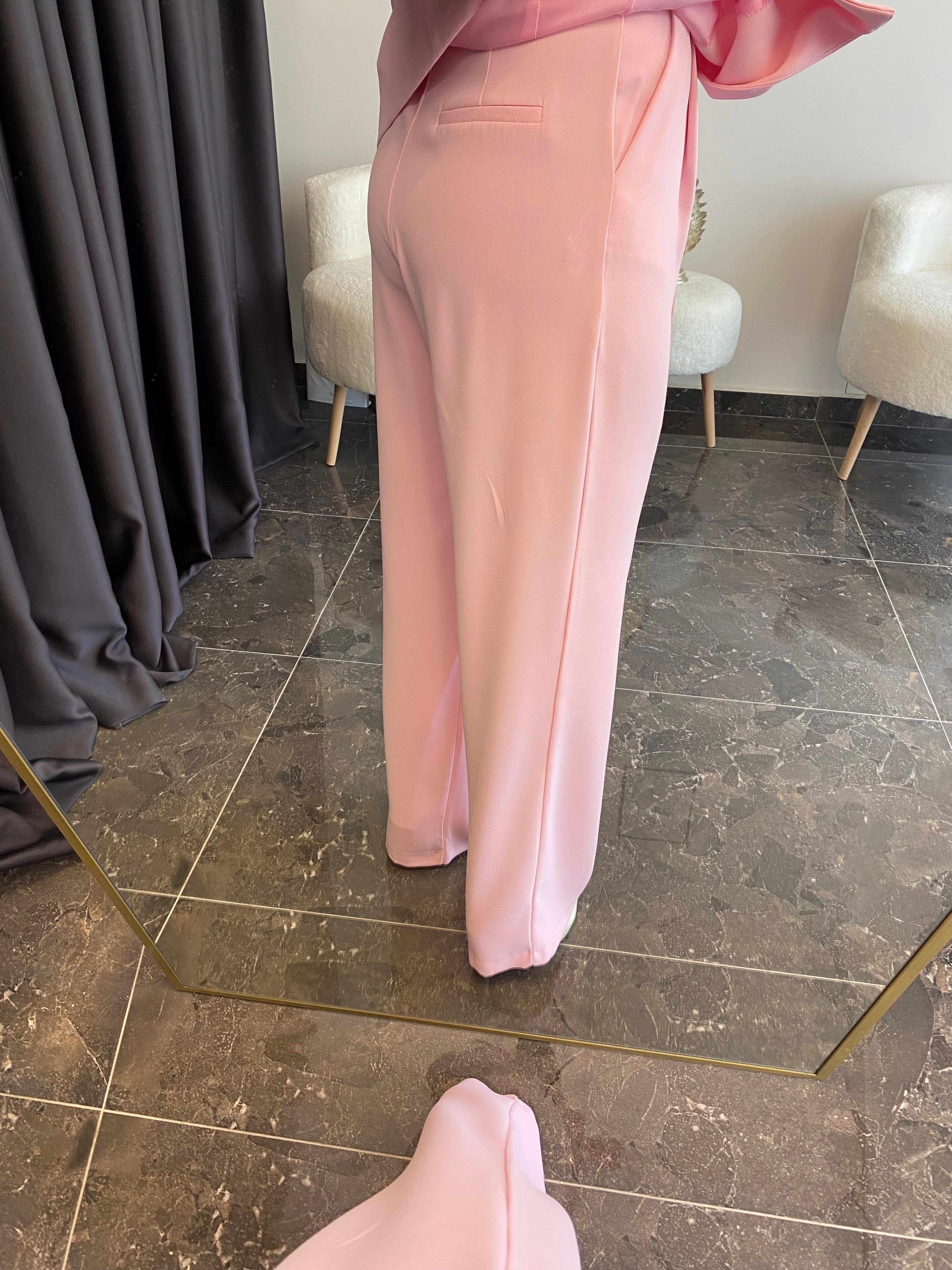 Premium Kalite Pembe Ceket Pantolon Takımı