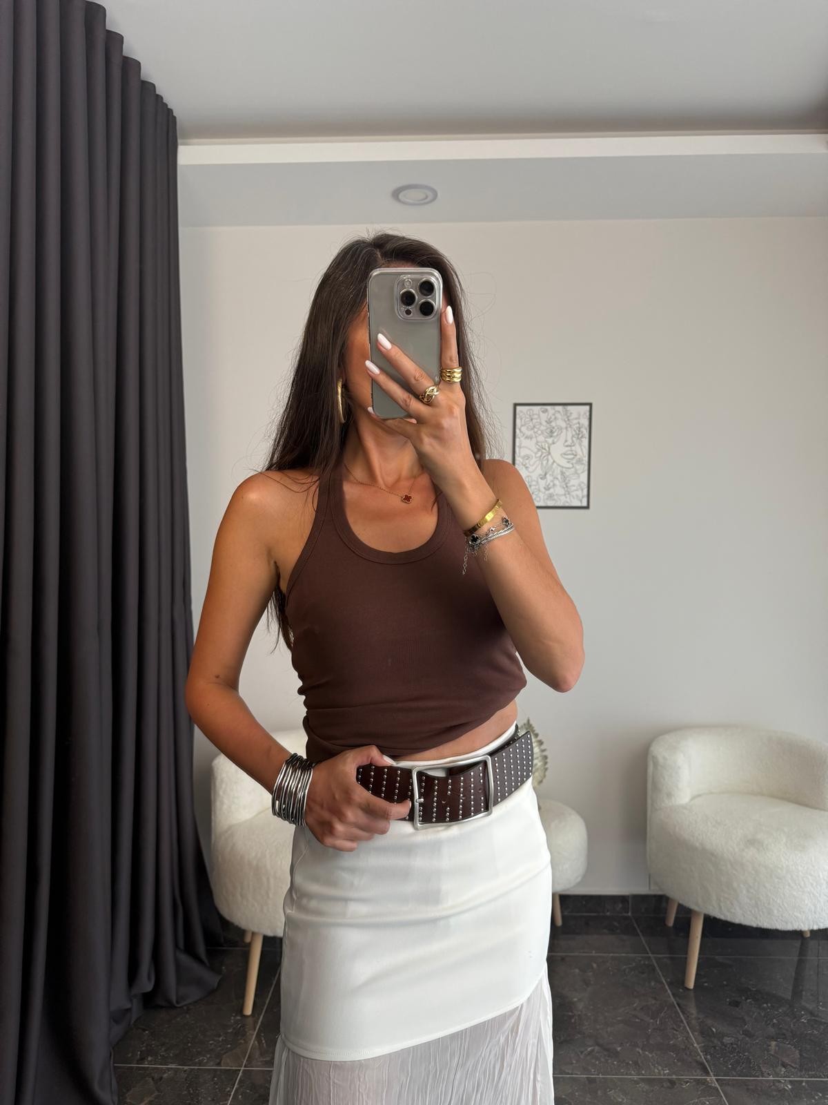 Halter Yaka Basic Bluz