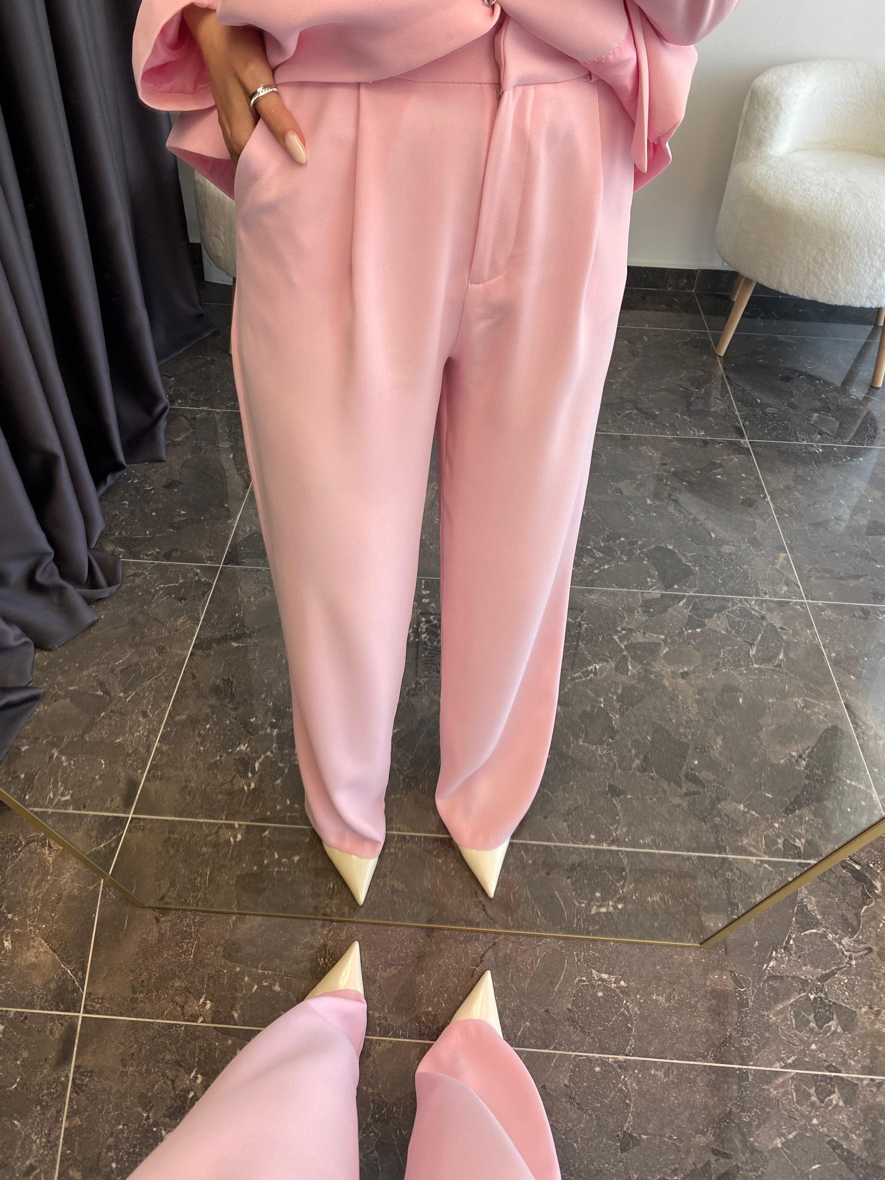 Premium Kalite Pembe Ceket Pantolon Takımı