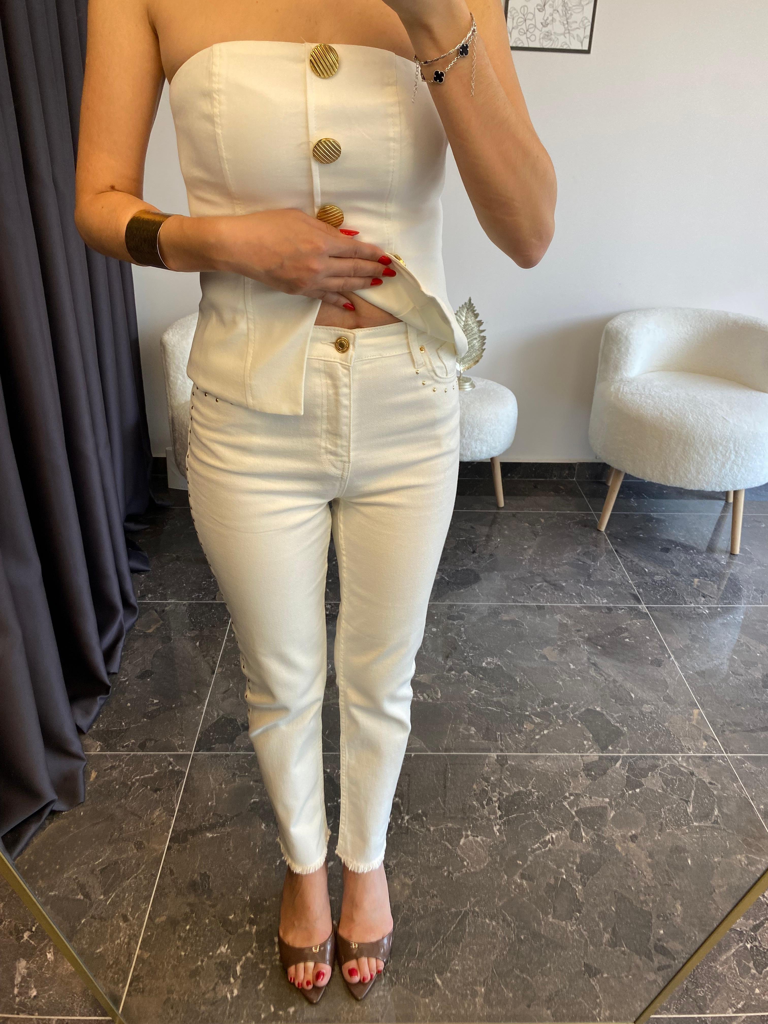 Zımba Detaylı Straight Jean Pantolon