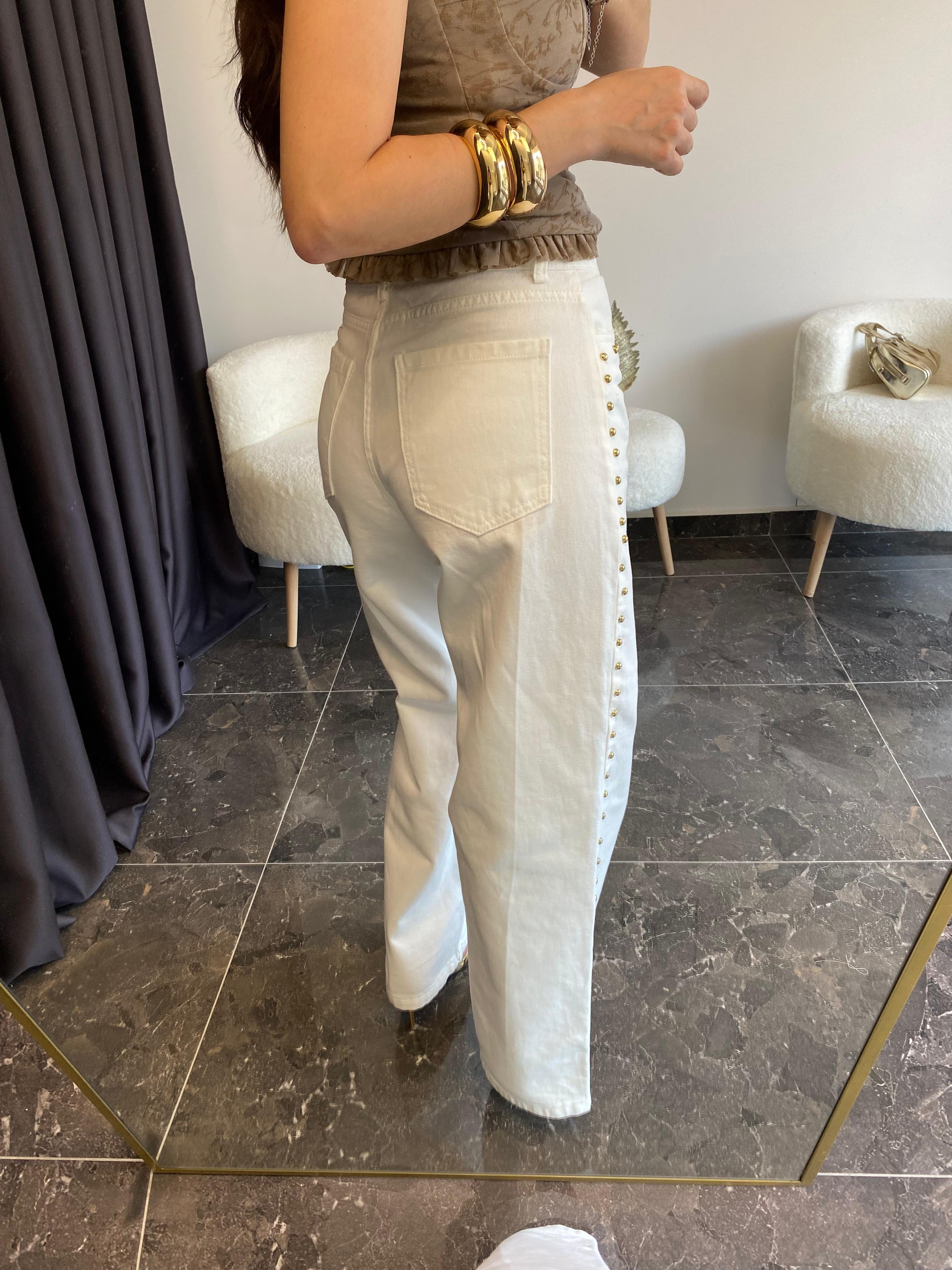 Zımba Detaylı Jean Pantolon