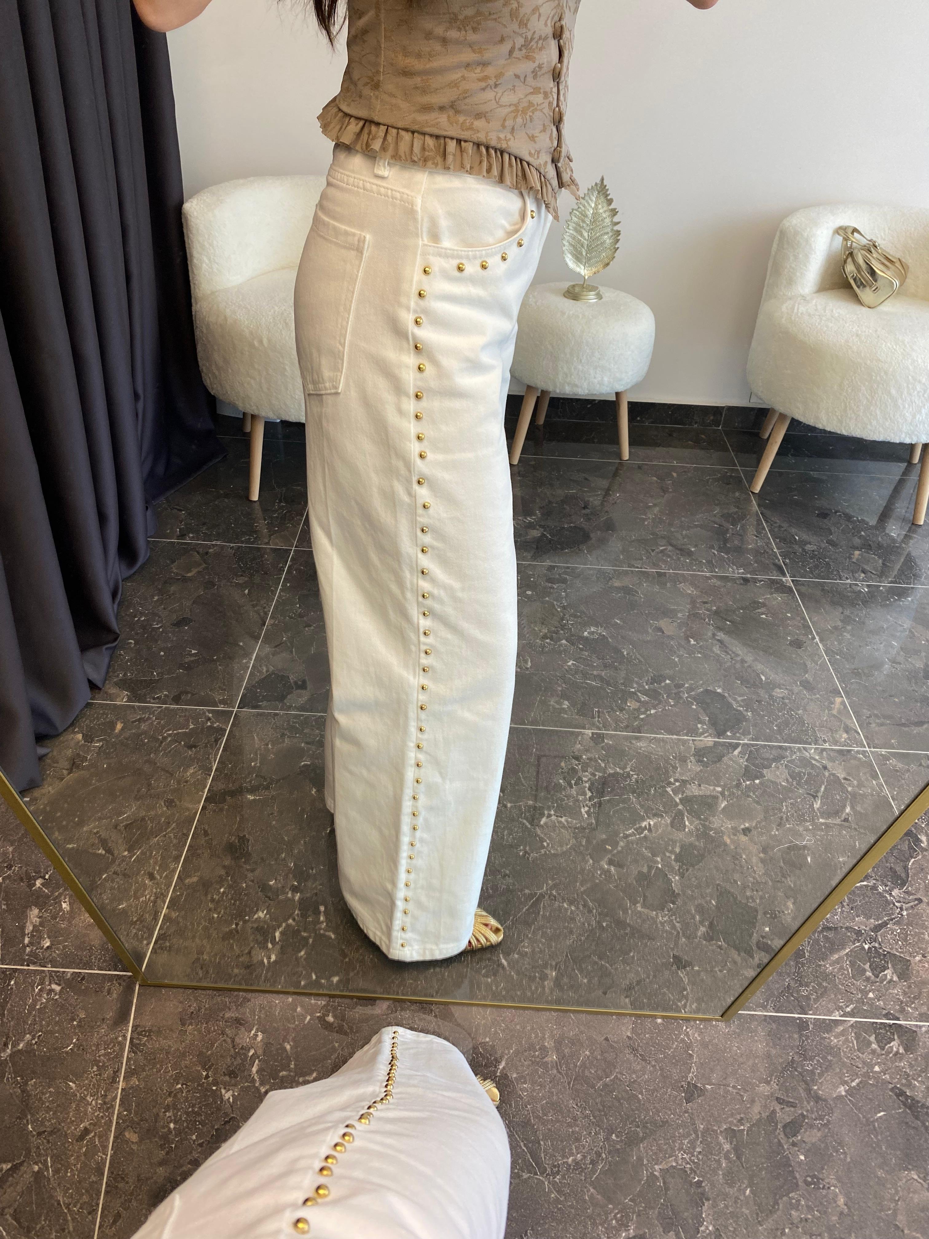Zımba Detaylı Jean Pantolon