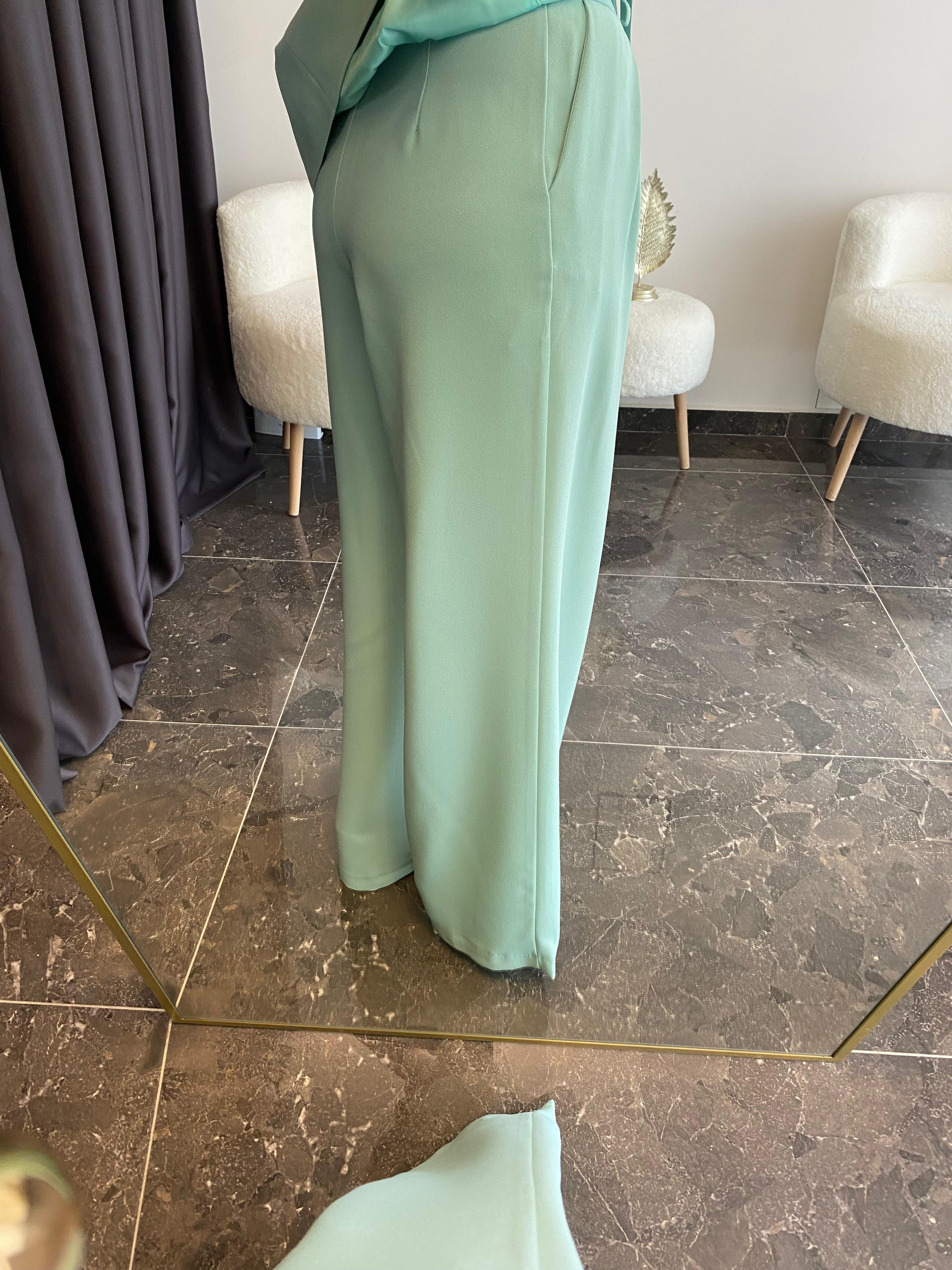 Premium Kalite Mint Yelek Pantolon Takımı