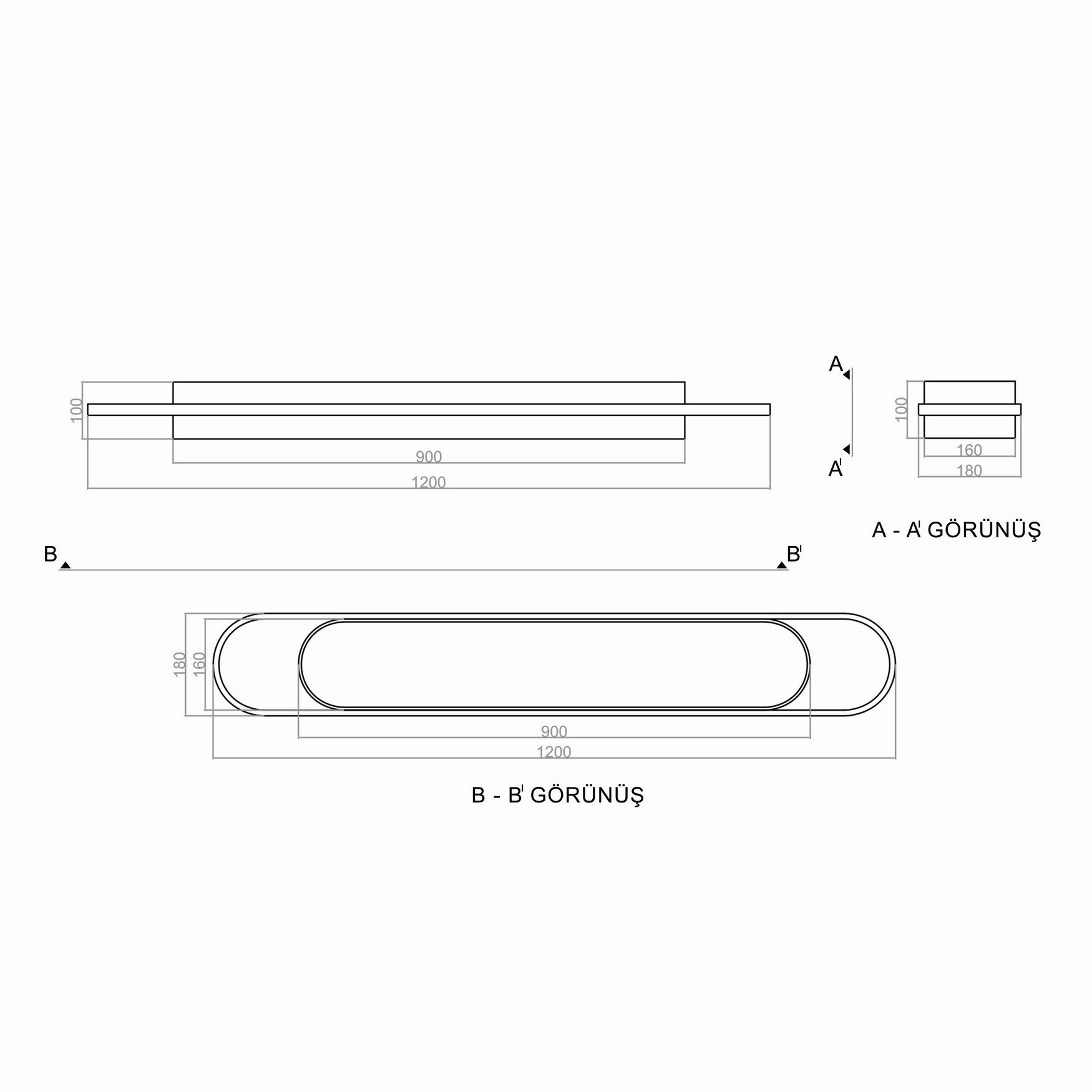 LONG DRUMBELT LED Ceiling Light TRA34203 120*18cm 