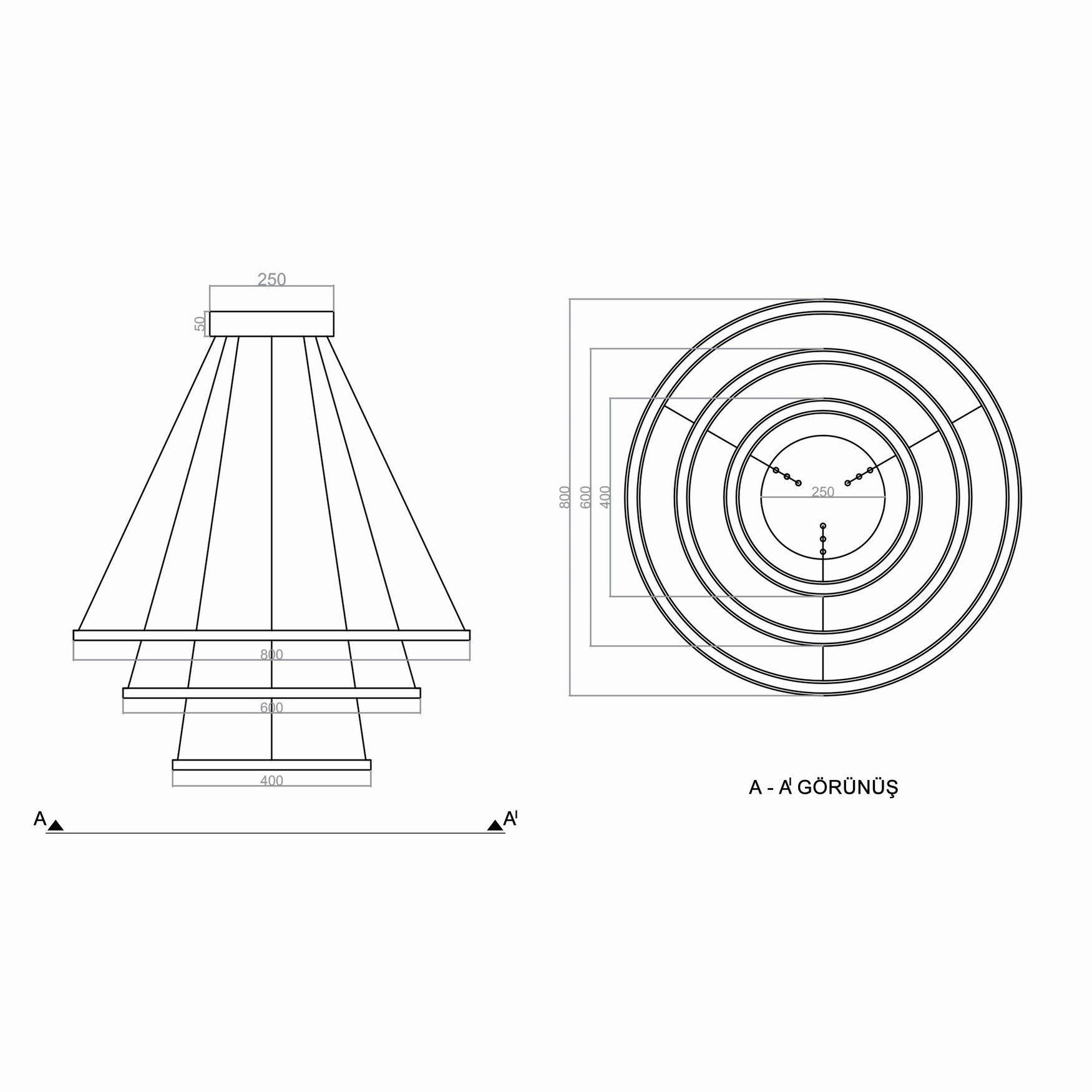 SATURN LED Pendant Light TRA30050 Ø80cm  