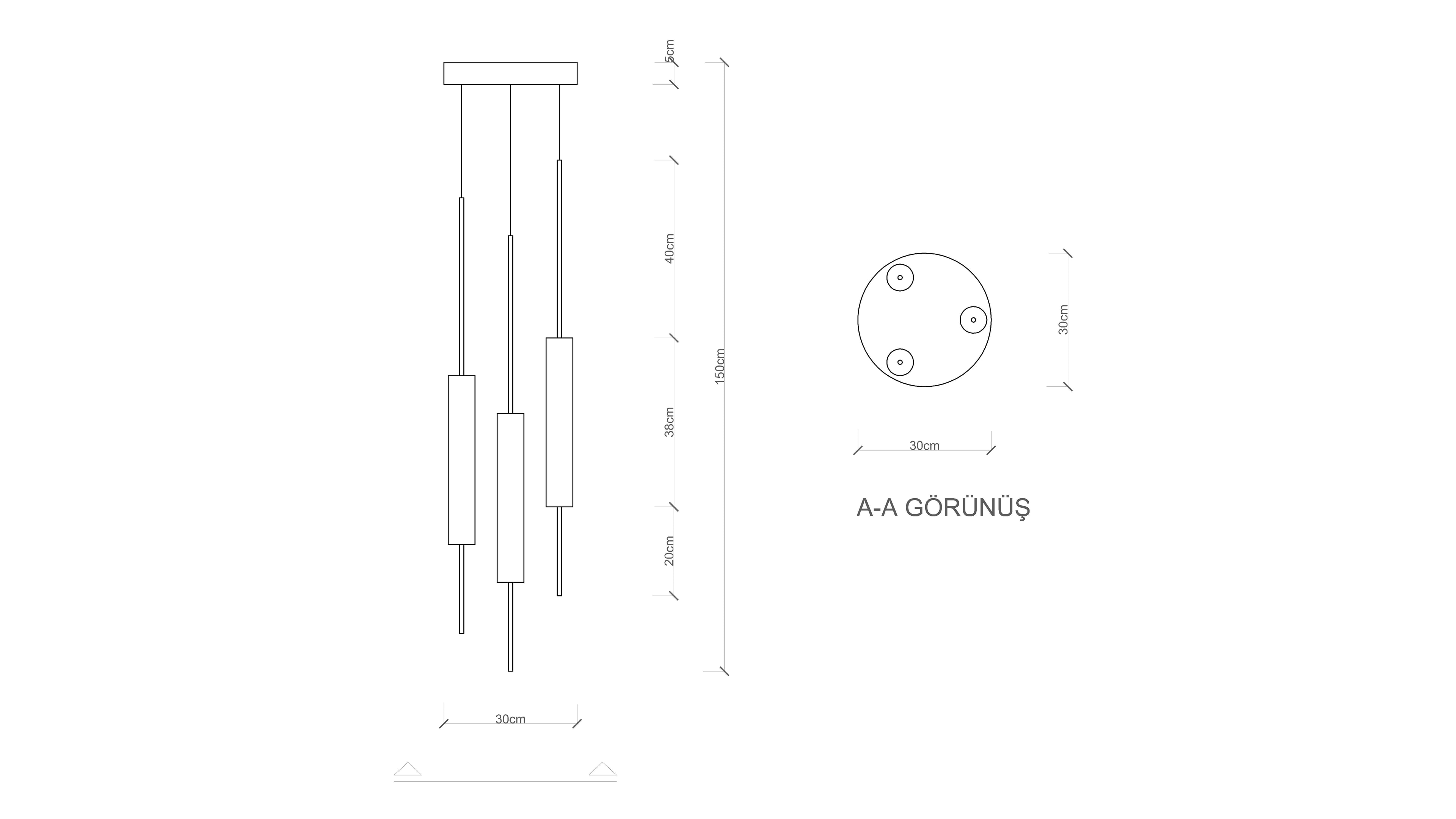 Led Avize Sarkıt STRAAL MAX TR1A232 100cm
