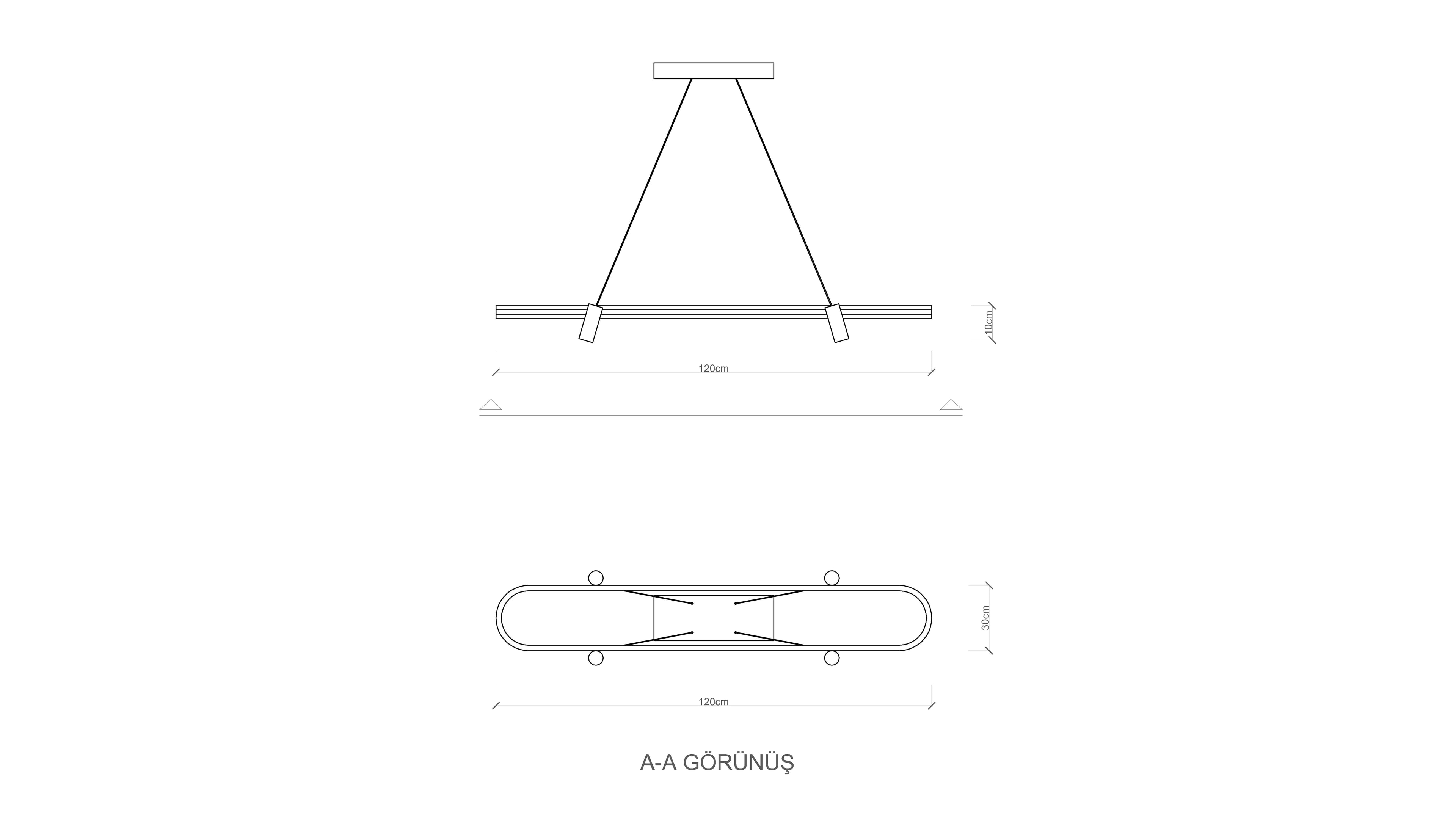Led Avize Sarkıt ELIPS NEPTUN VERRE TR1A230 120x30cm
