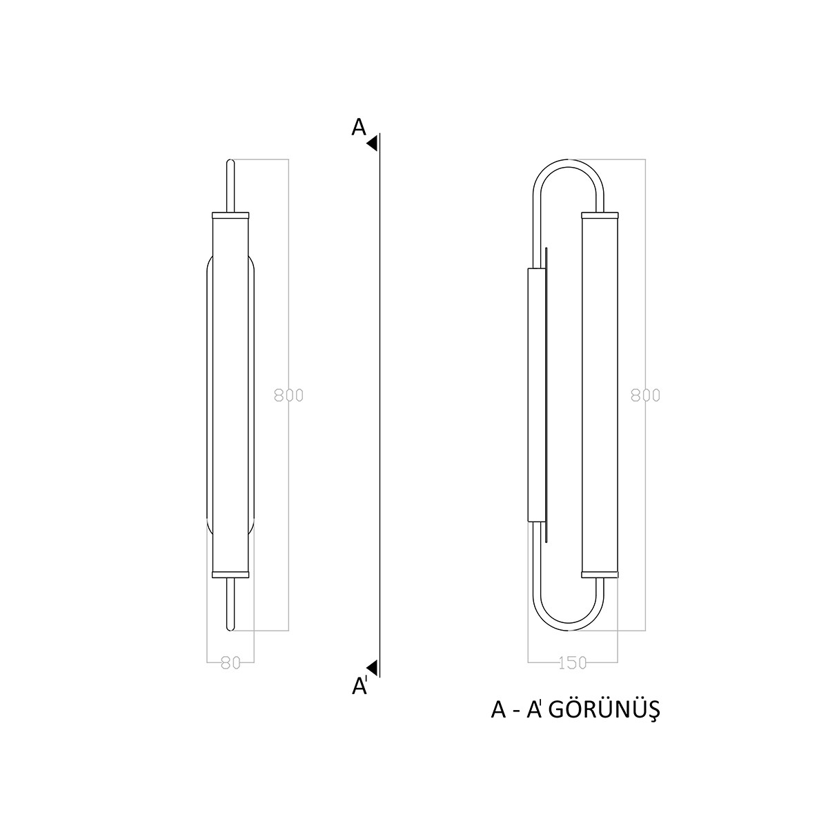 Led Aplik STRAAL TR3A084 80cm