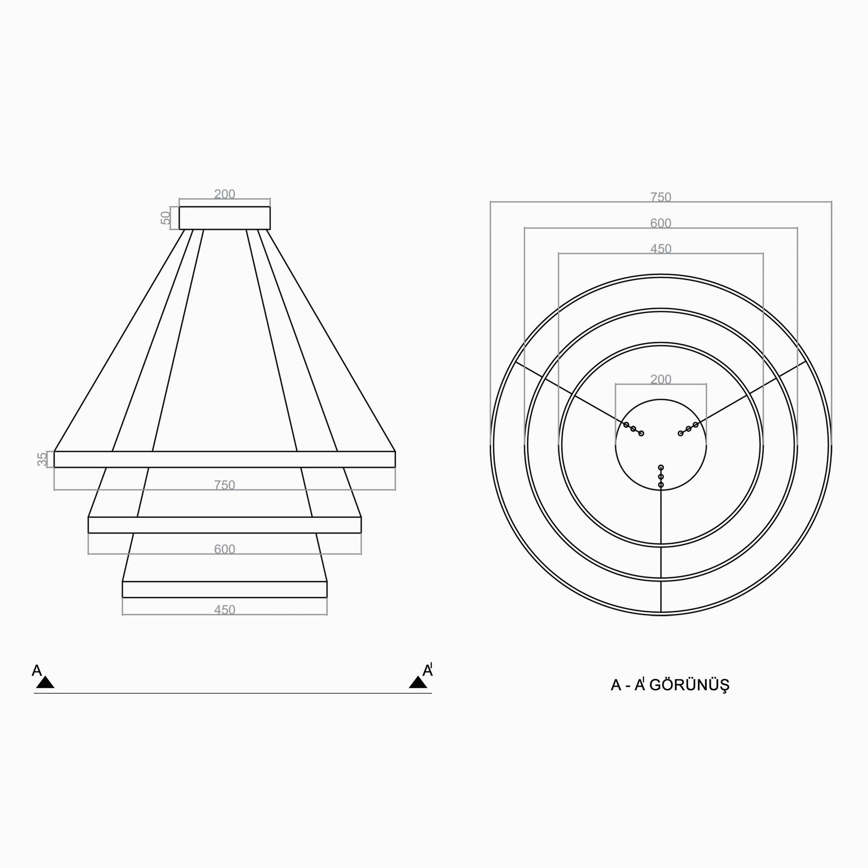 LARGA LED Pendant Light TRA30001 Ø75cm  