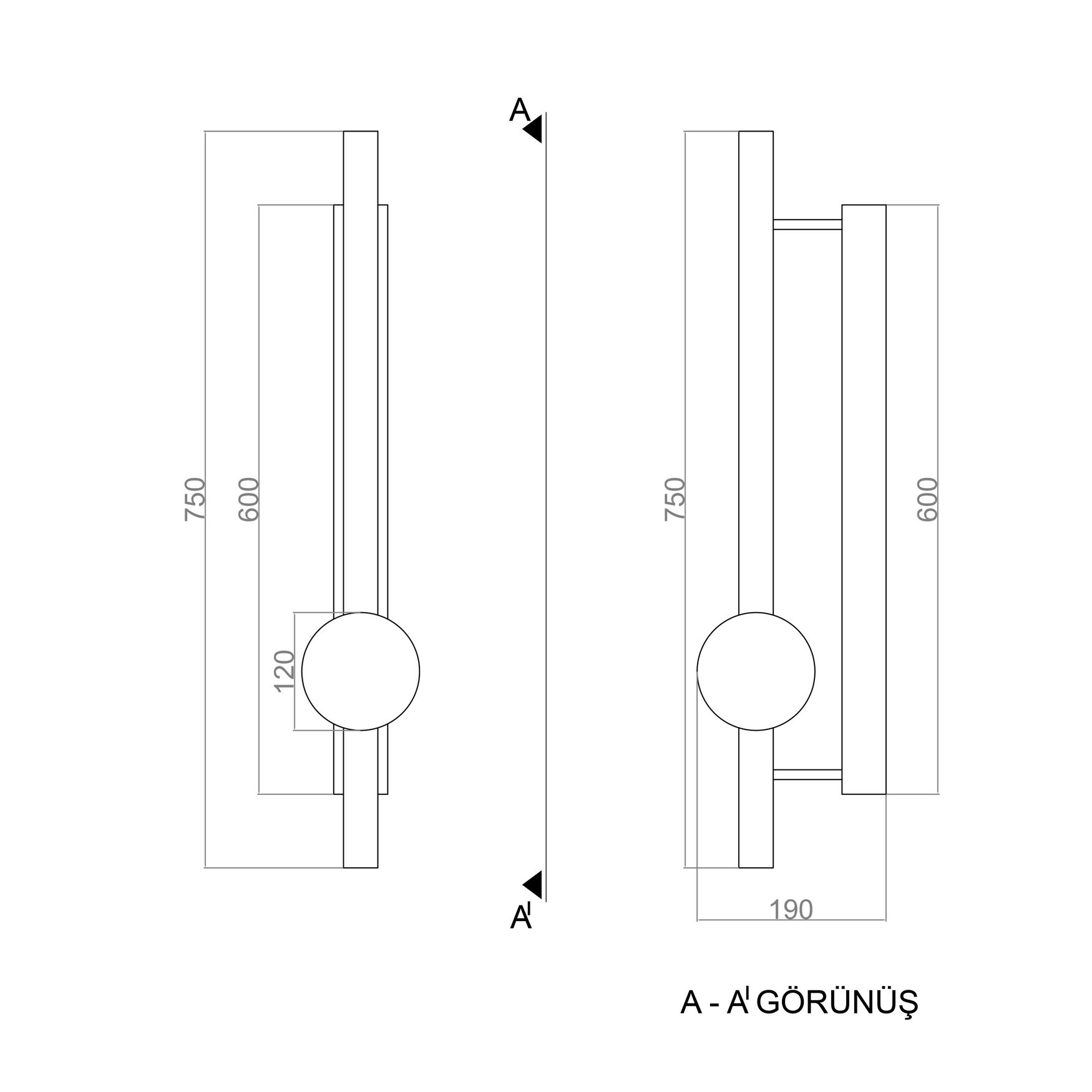 RUKO LED Wall Light TRV74213M PRO 75cm