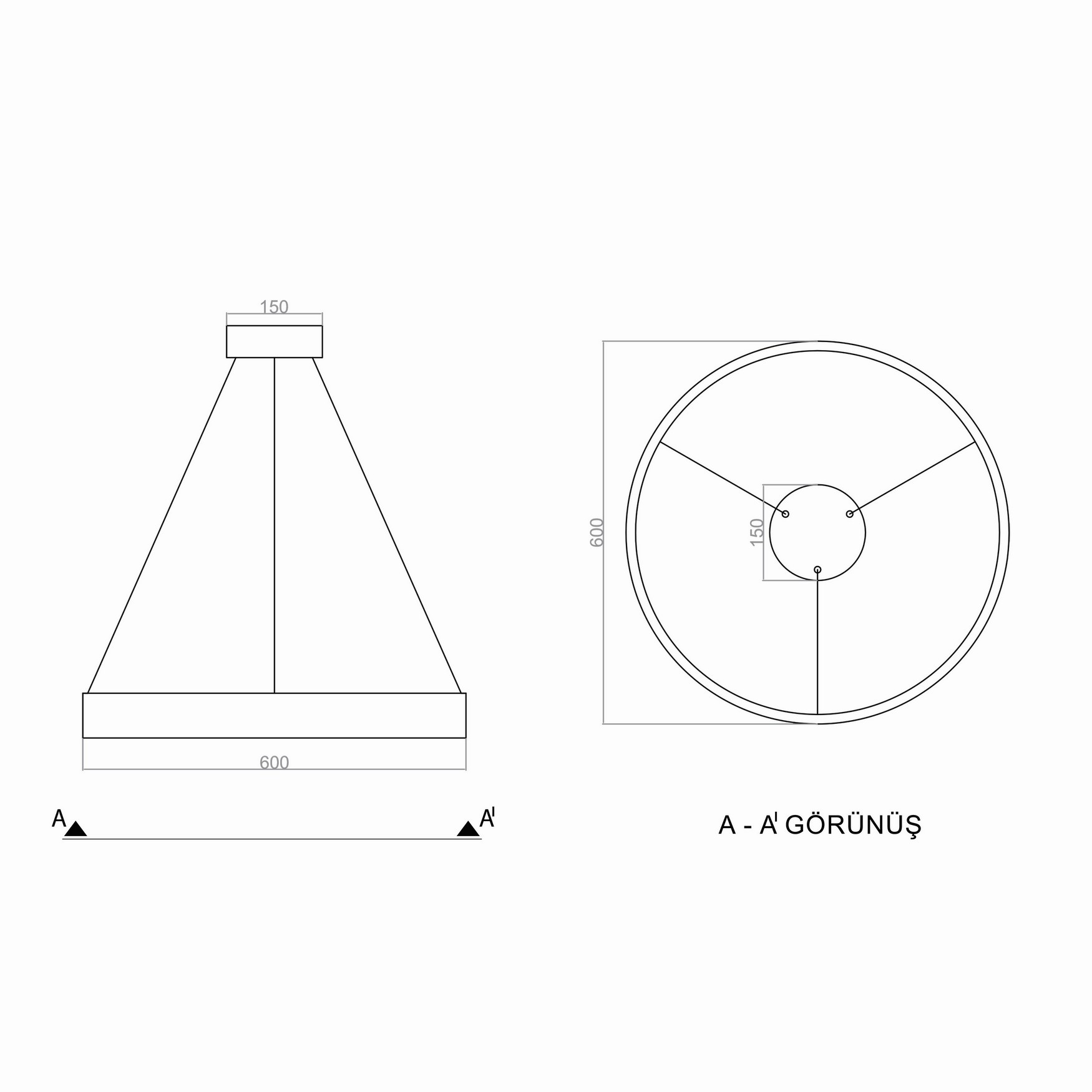 Led Avize Sarkıt SIEBZIG TR1A073 Ø60cm