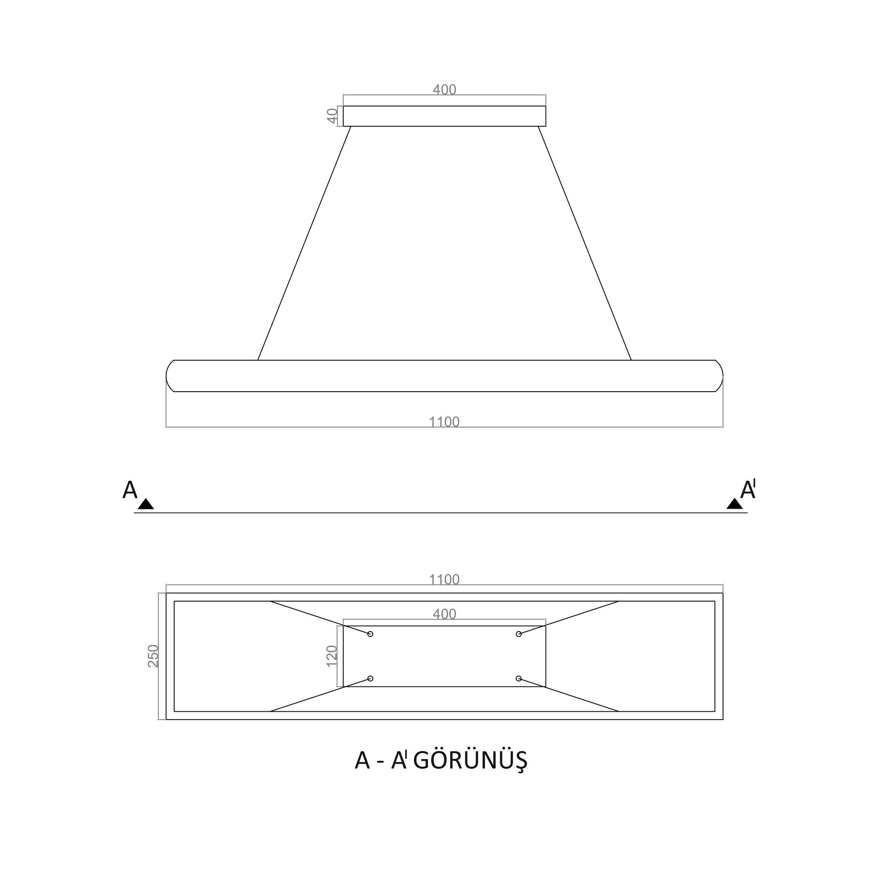 WAL 4GEN LED Pendant Light TRA32207 110*25cm 