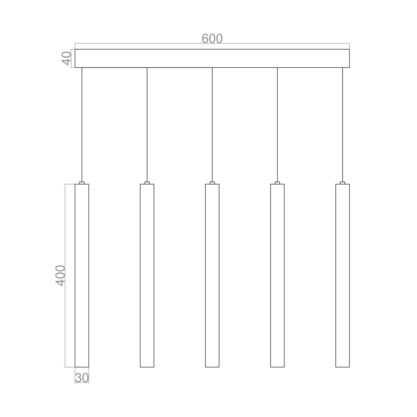 Led Avize Sarkıt LONG CUADTUBO TR1A155 5*(30*30mm)