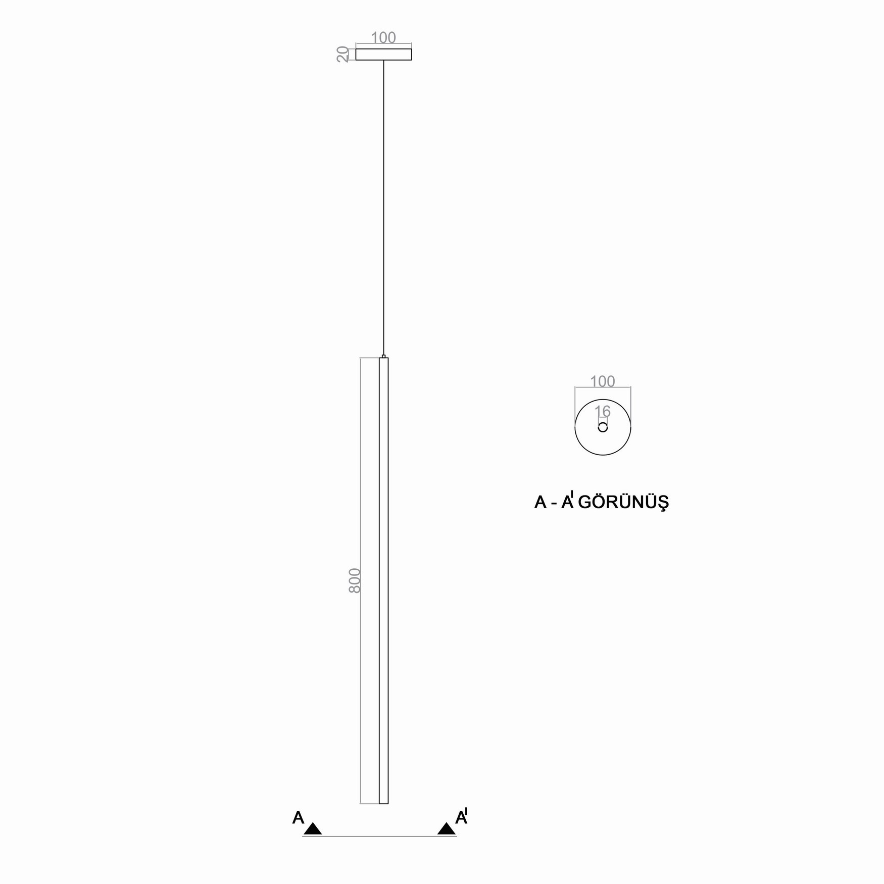 Led Avize Sarkıt MINI ROD TR1A089 80cm