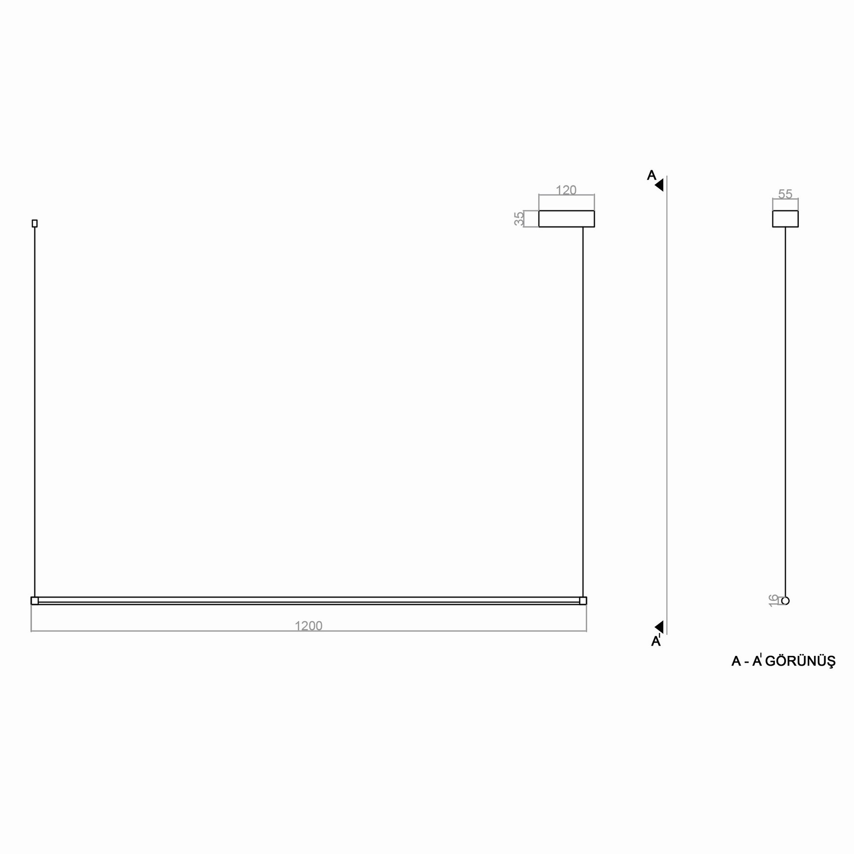 Led Avize Sarkıt ROD TR1A079 120cm