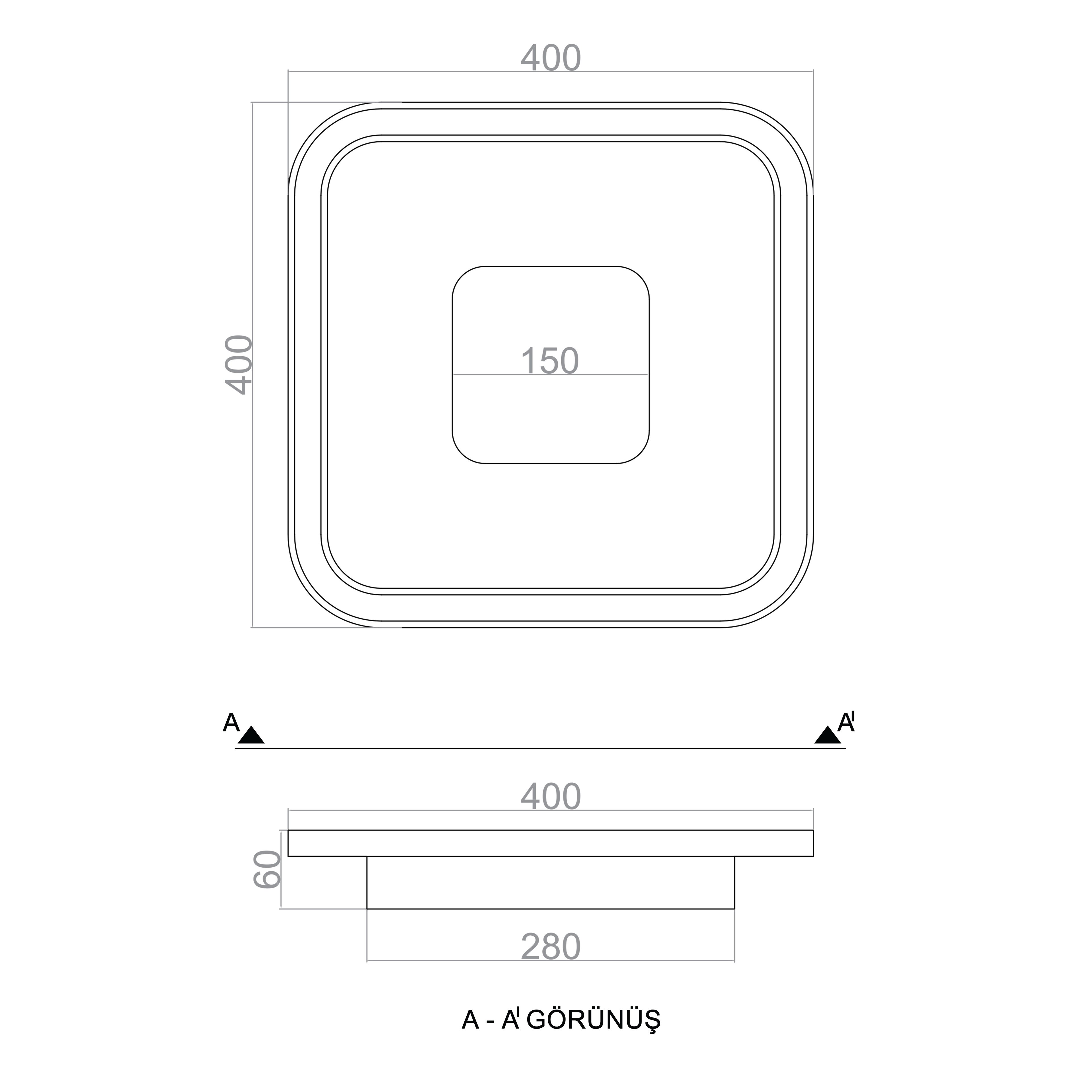 BASIS LED Ceiling Light TRA54100K 40*40cm 