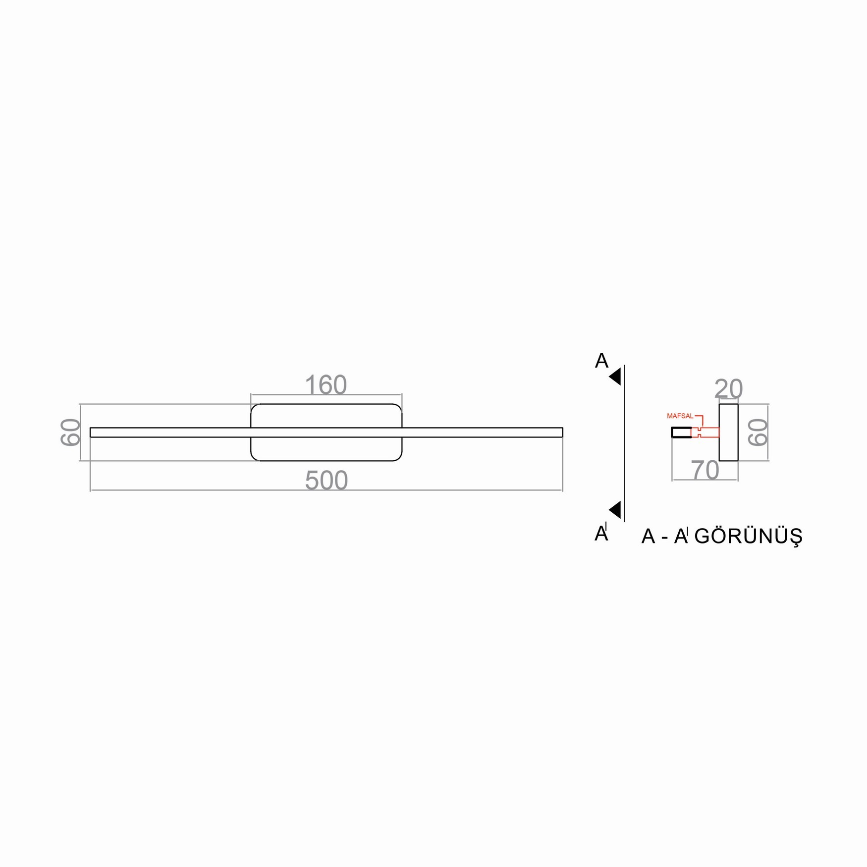 OYNAR TAFEL LED Wall Light TRA74138 50cm