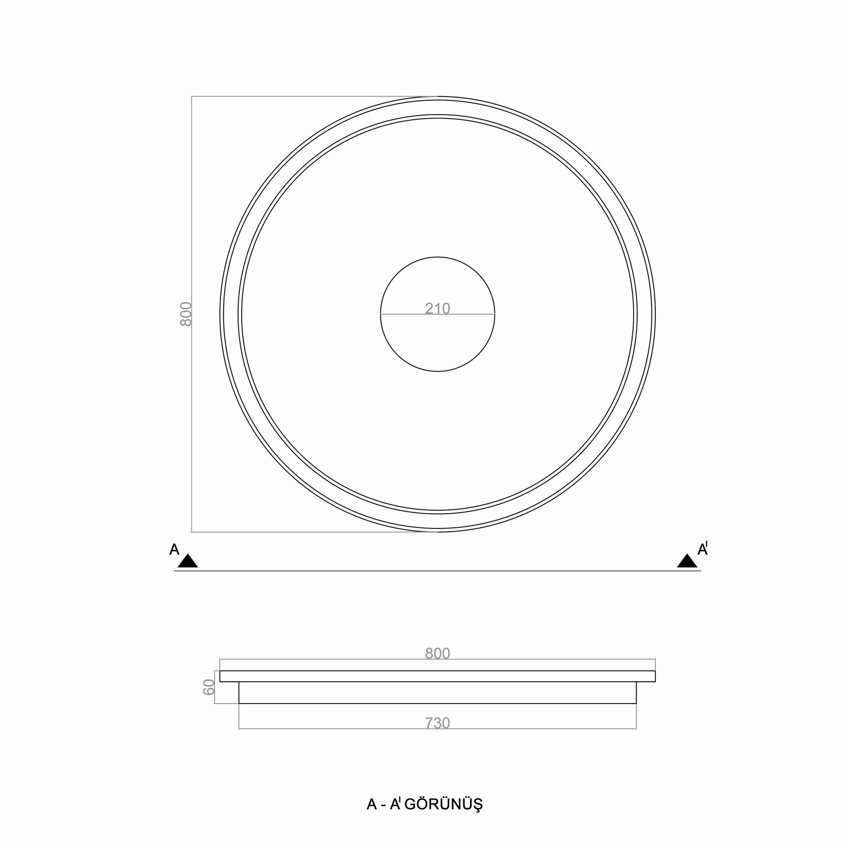 Led Avize Plafonyer BASIS TR2A002C Ø80cm