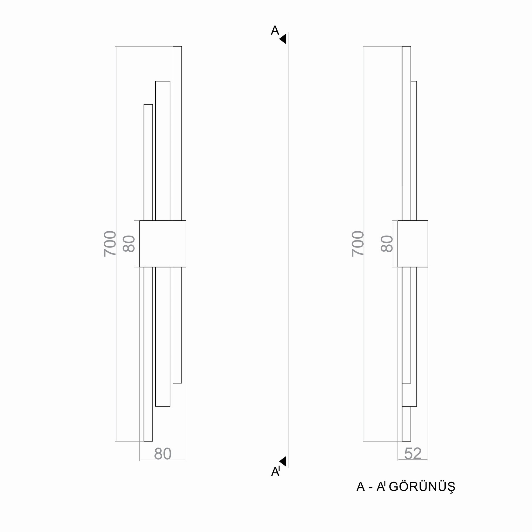 SIMETRI LED Wall Light TRA74145 70cm 