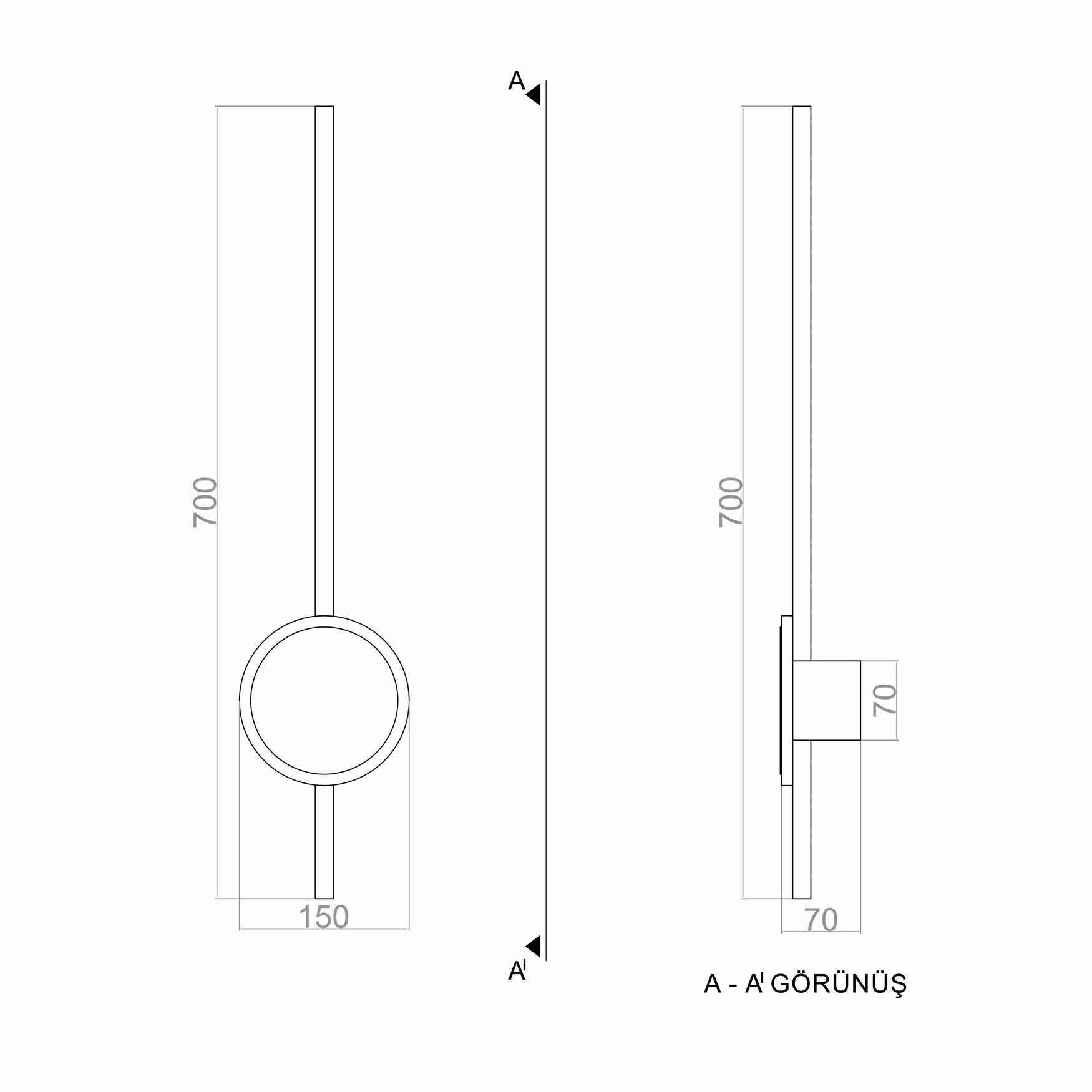 EXCALIBUR LED Wall Light TRA74200 70cm 