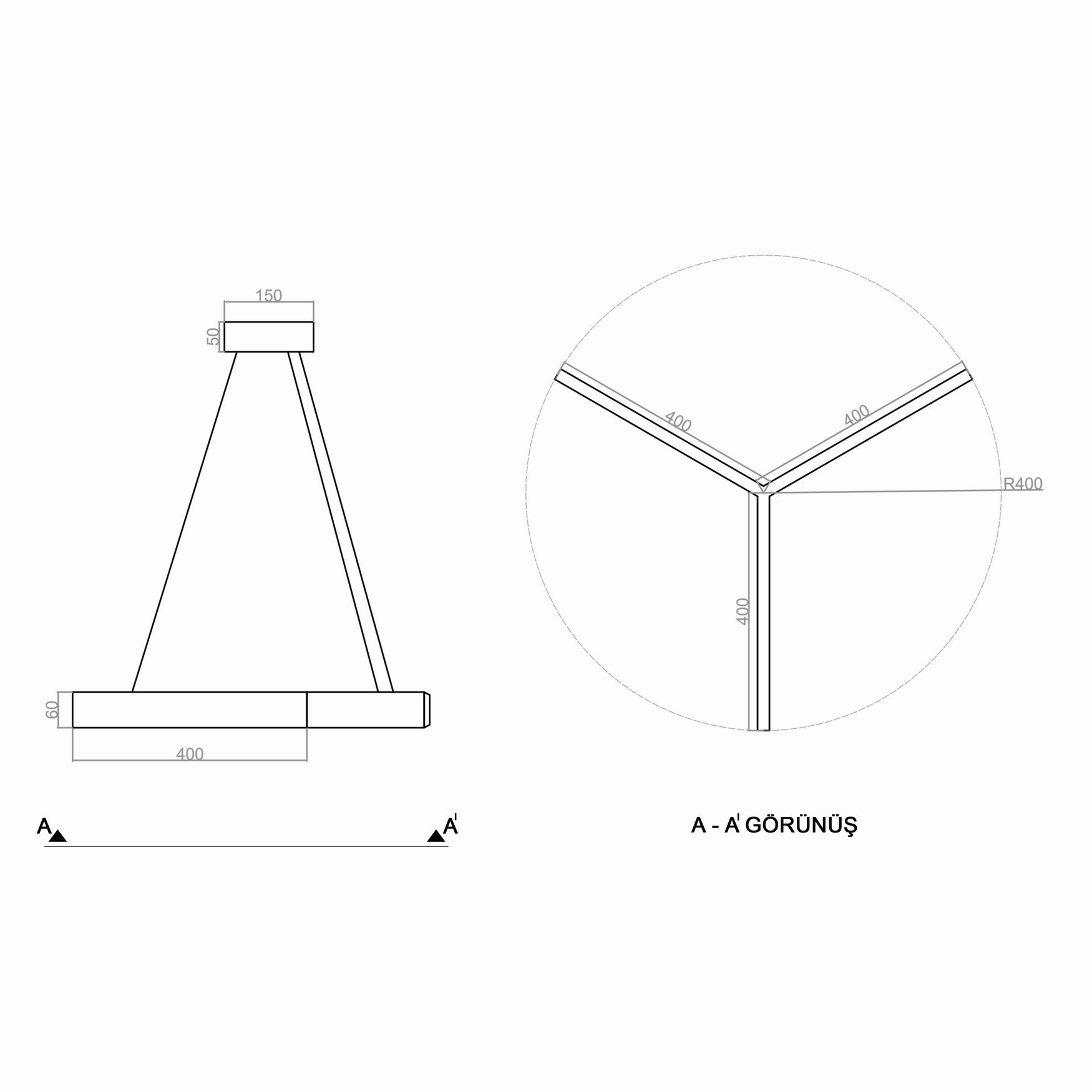 Y QUINZE LED Pendant Light TRV61131 PRO Ø70cm