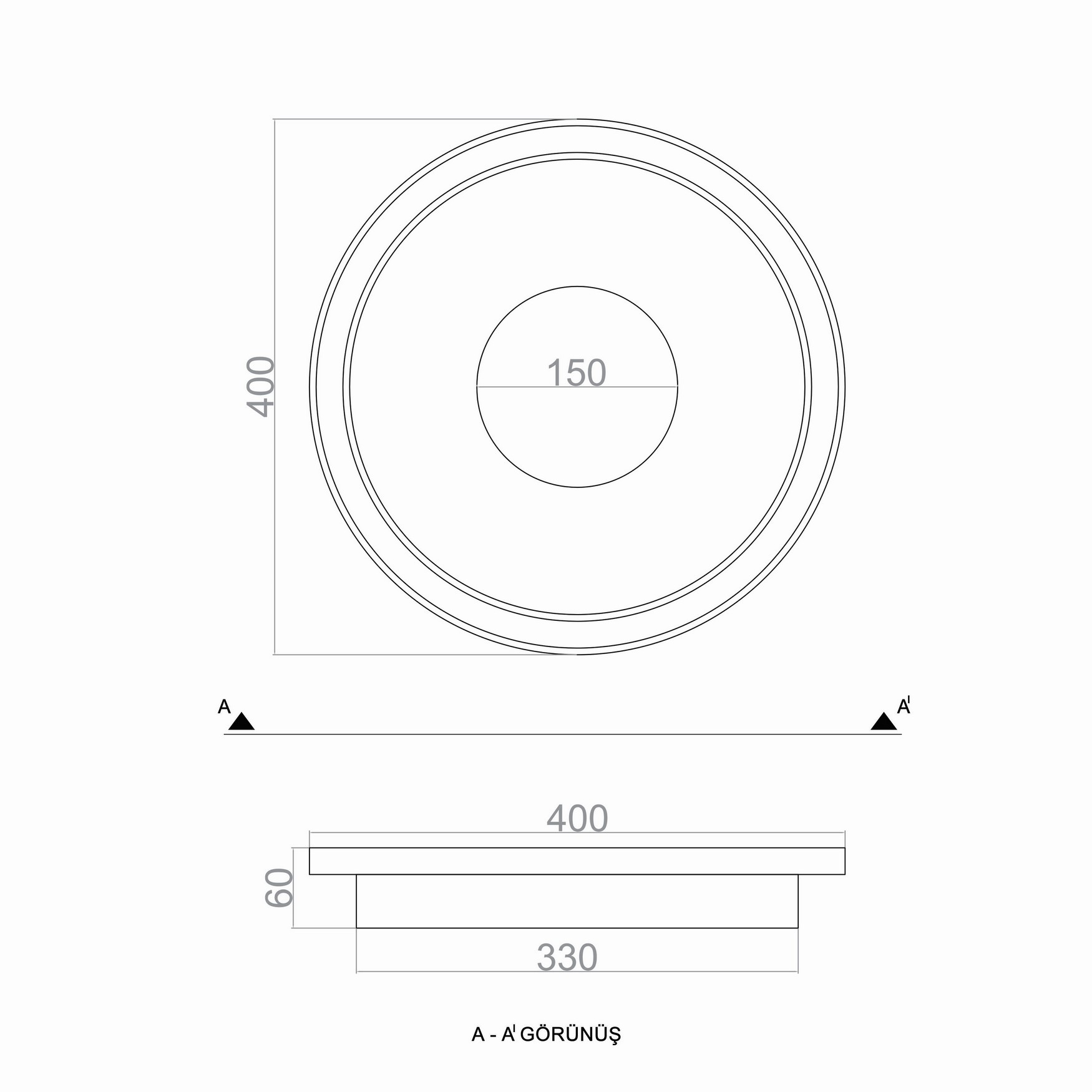 BASIS LED Ceiling Light TRA54104O Ø40cm 