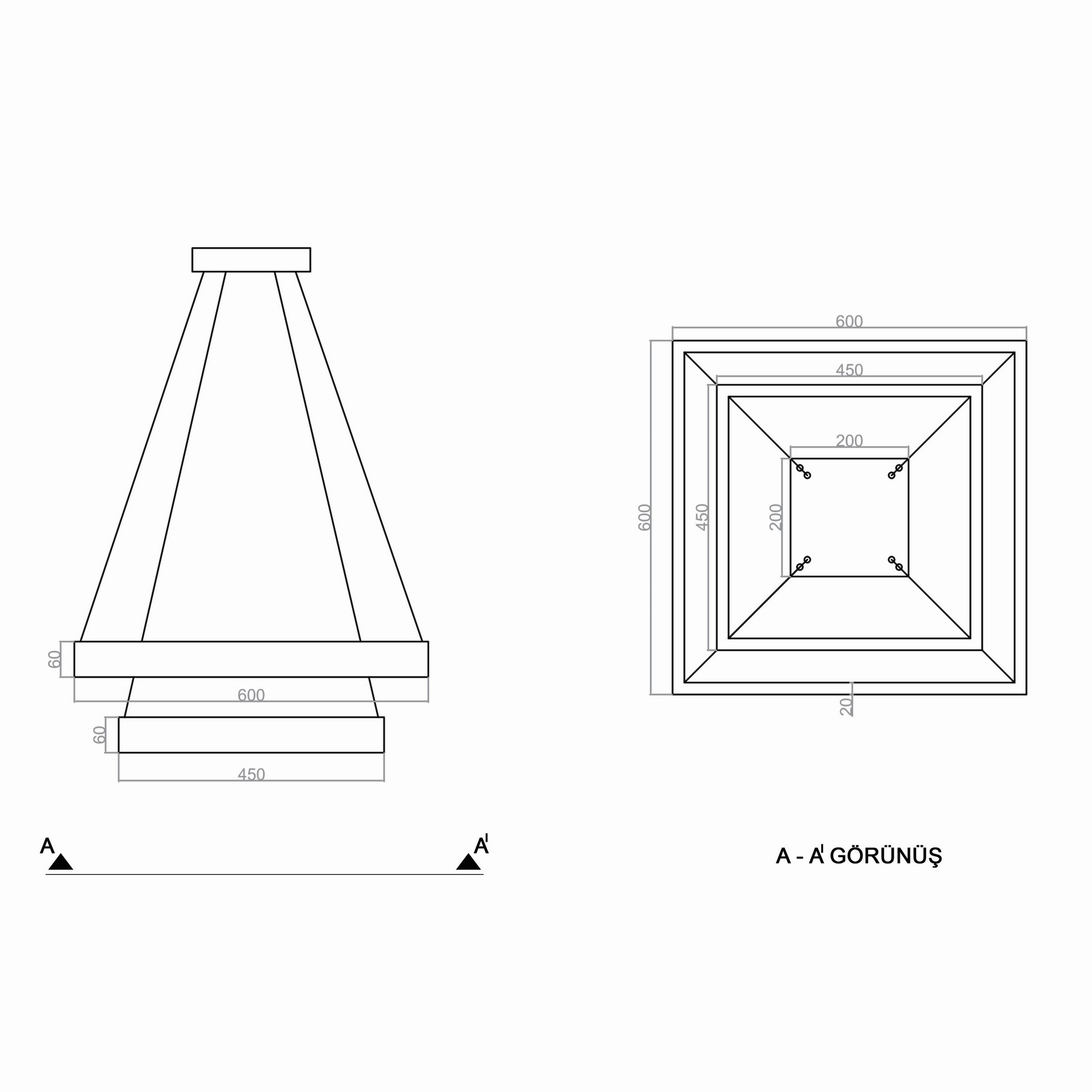 KARE QUINZE LED Pendant Light TRA61111 60*60cm 