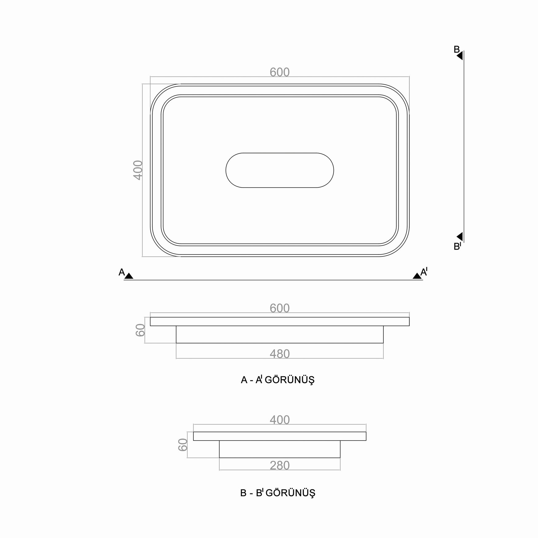 Led Avize Plafonyer BASIS TR2A014 60*40cm