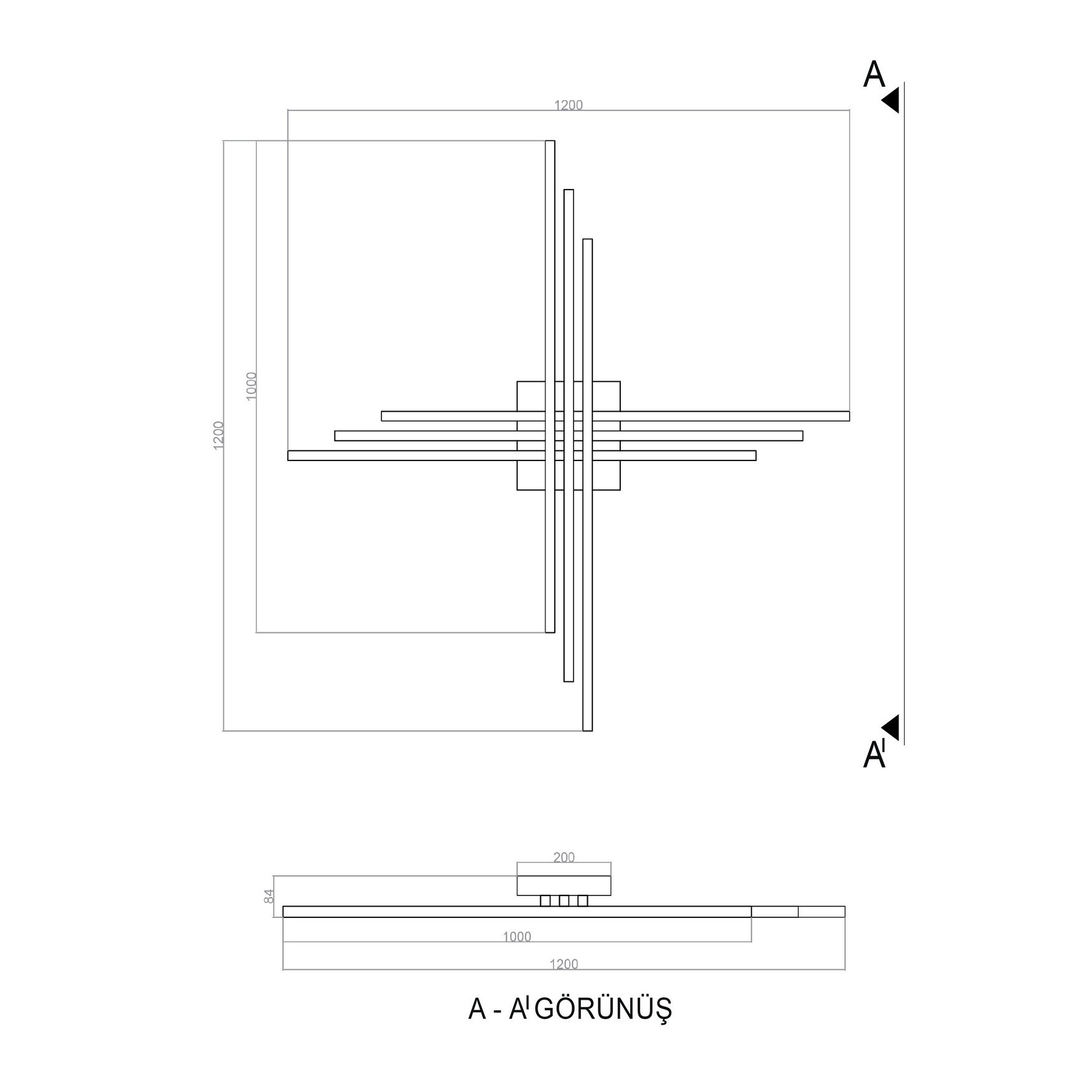 Led Avize Plafonyer 4FENCE MAX TR2V037 PRO 6*100cm