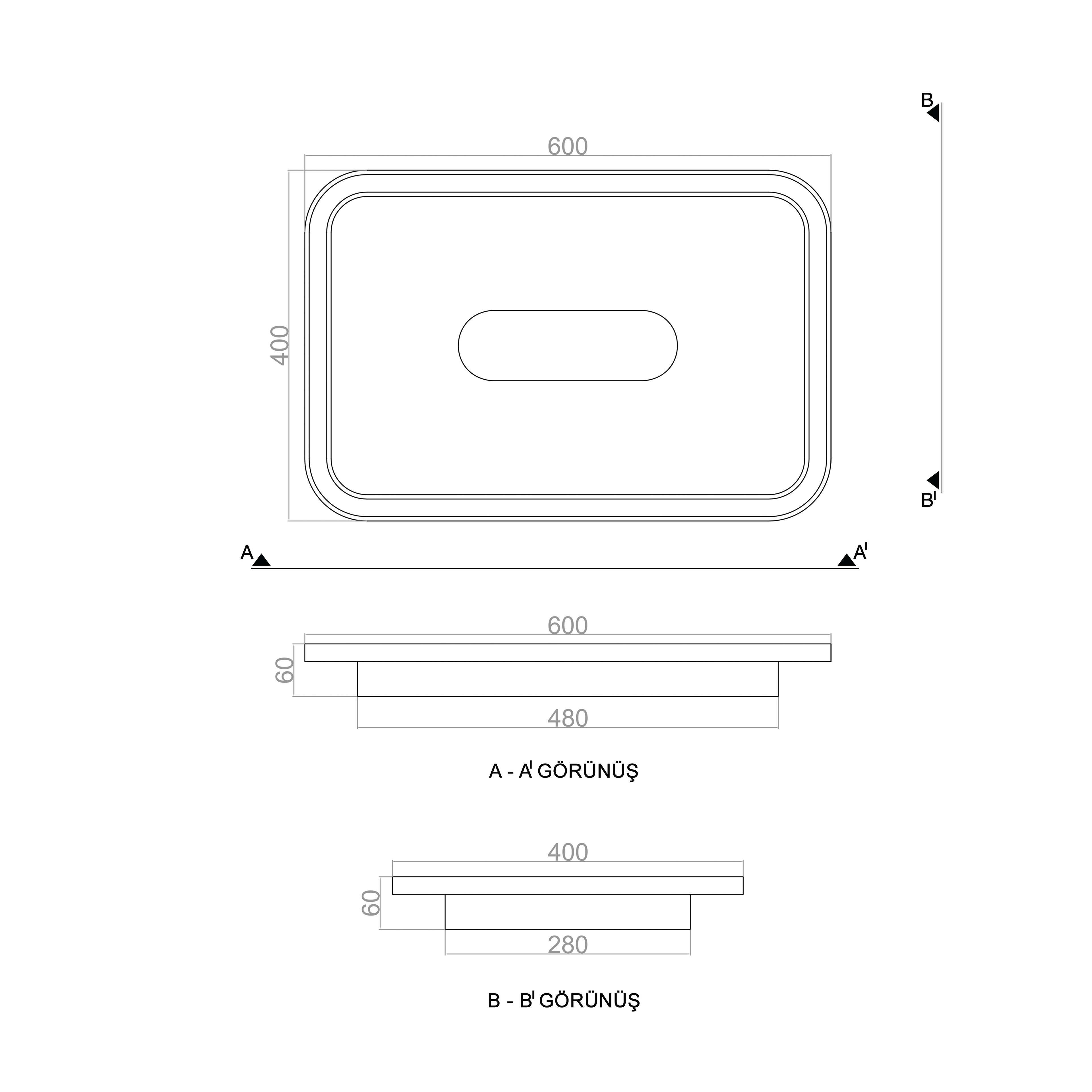 Led Avize Plafonyer BASIS TR2A014 60*40cm