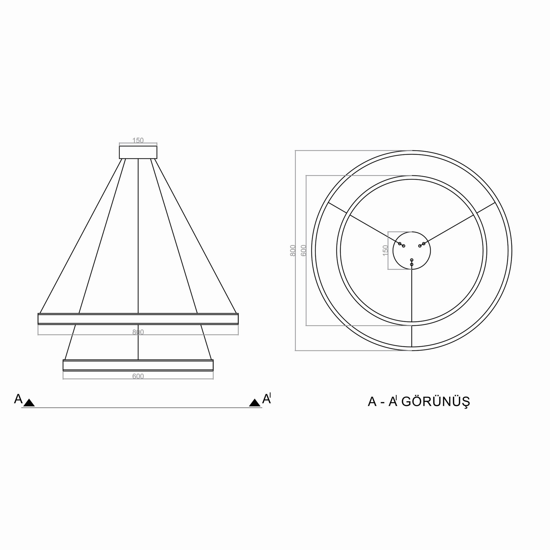 NEPTUN LED Pendant Light TRA61902 Ø80cm  