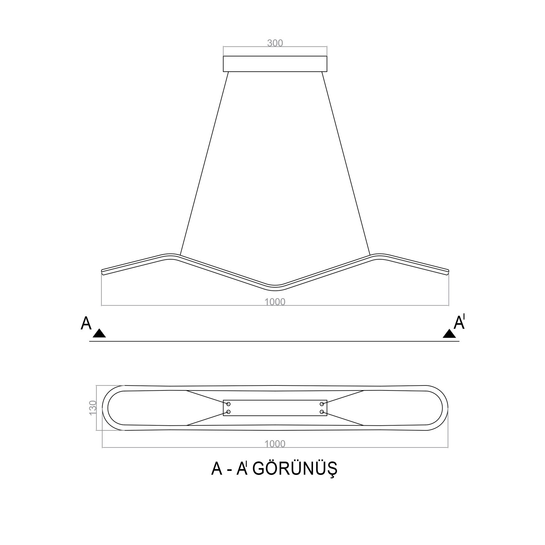 Led Avize Sarkıt GULL TR1A082 100*13cm