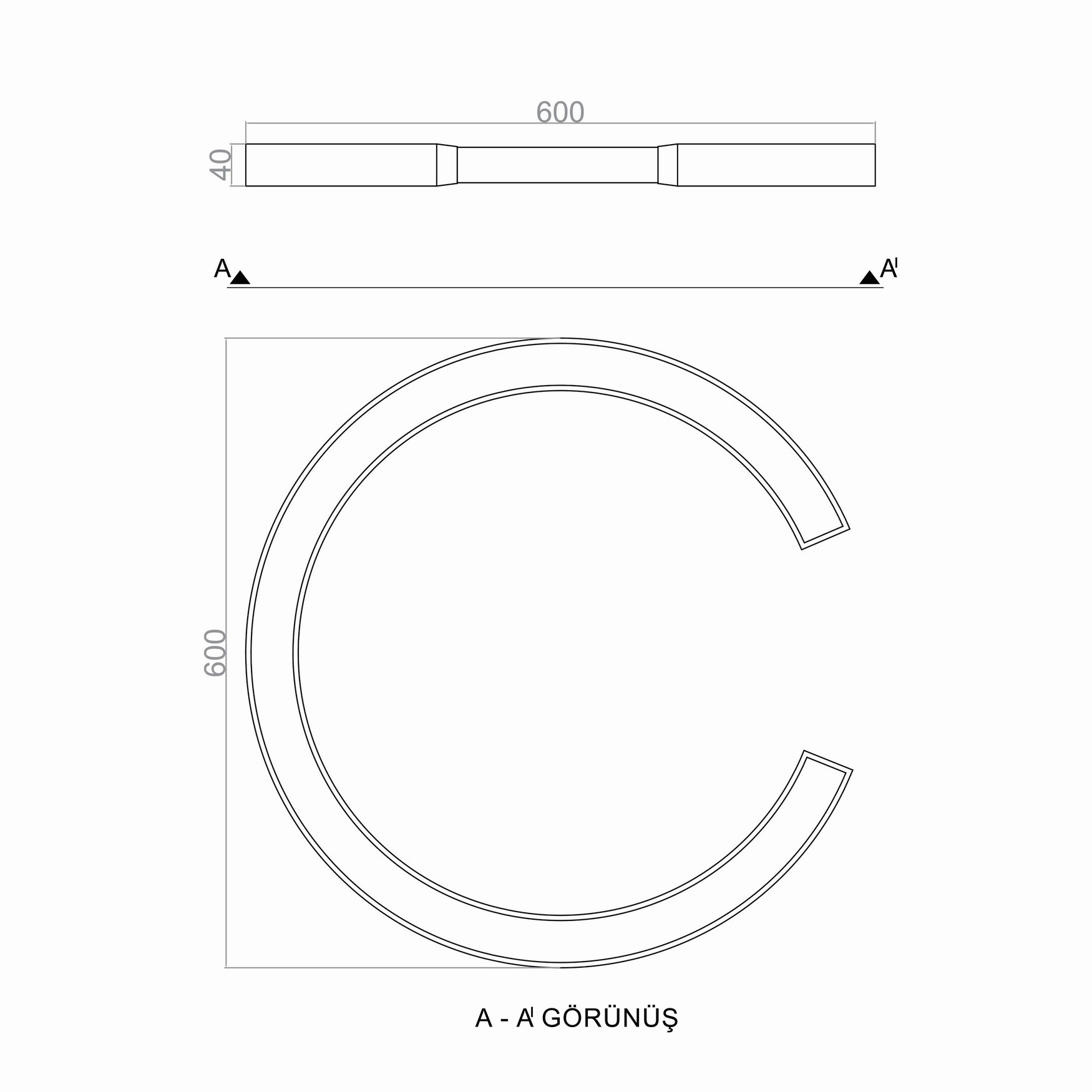 C VIER LED Ceiling Light TRA31032 Ø60cm