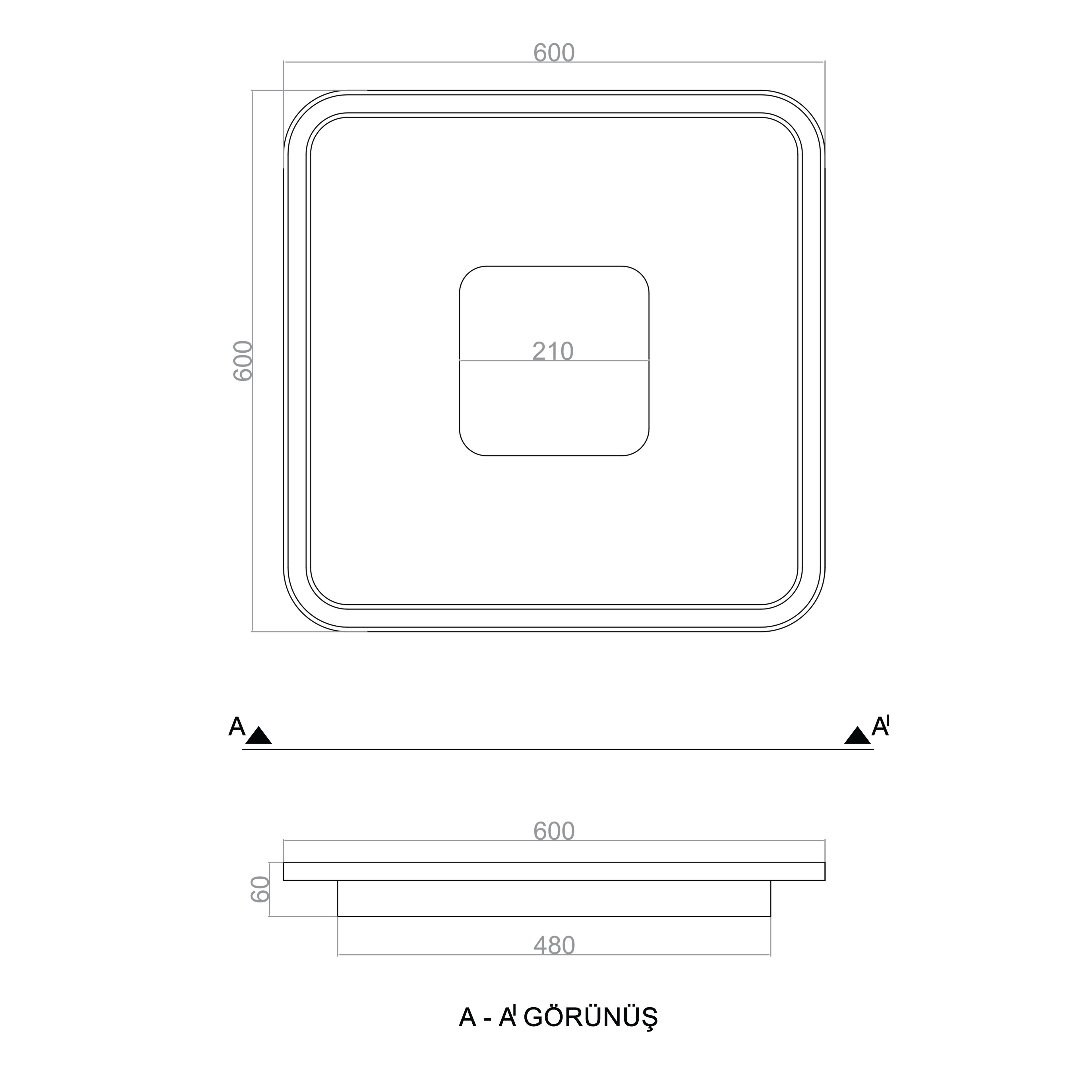 Led Avize Plafonyer BASIS TR2A010B 60*60cm