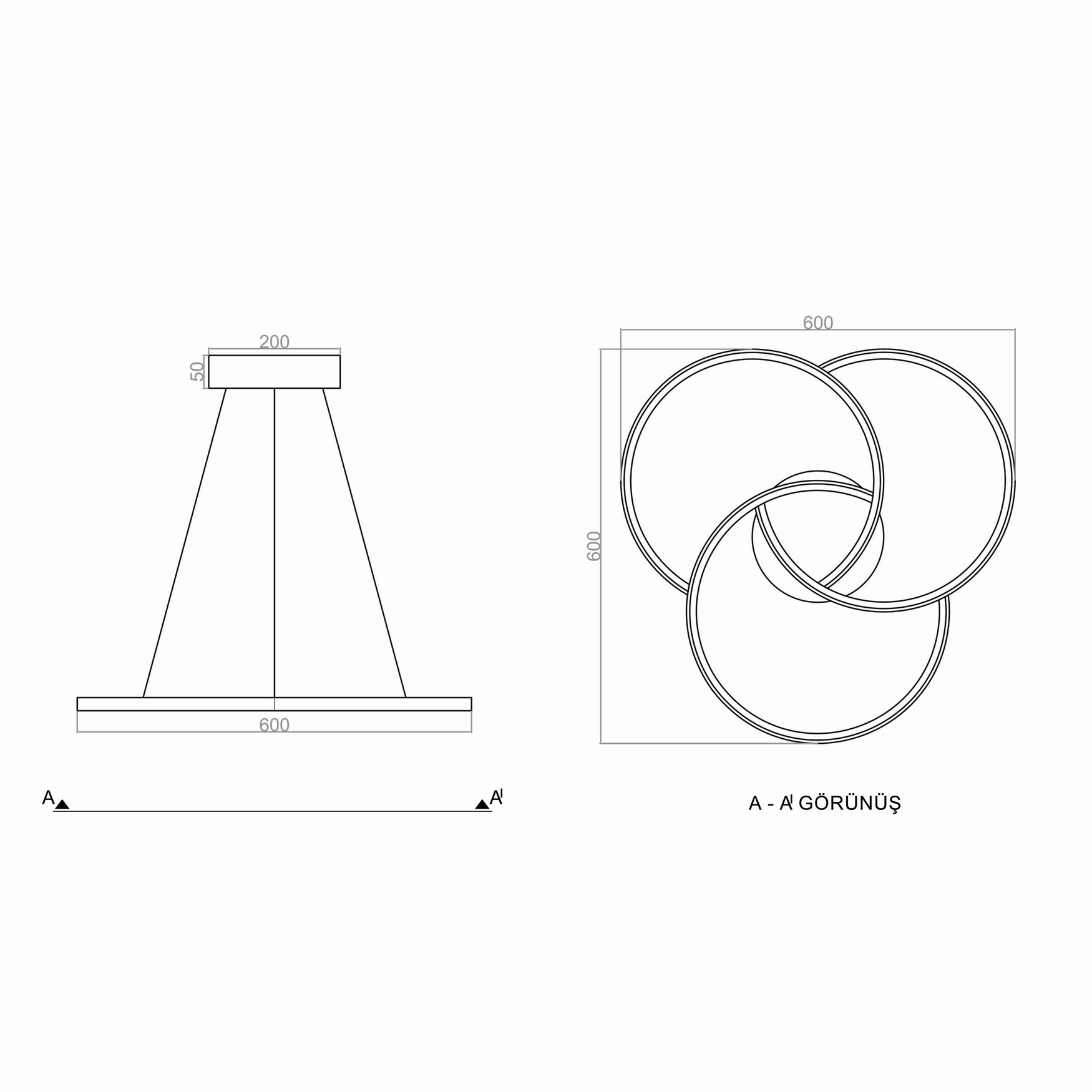 UCBAG LED Pendant Light TRA30032 Ø60cm  