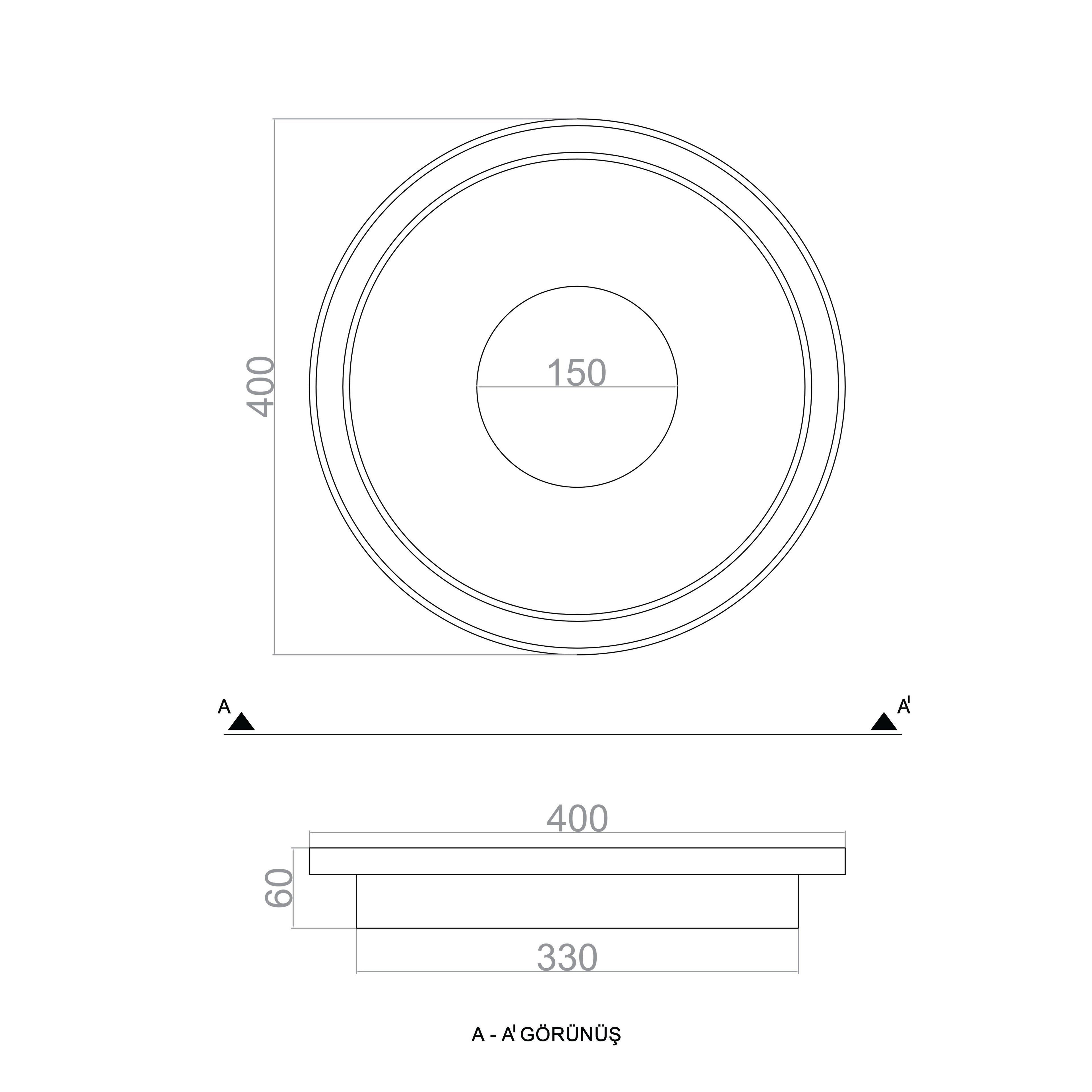 BASIS LED Ceiling Light TRA54104Y Ø40cm 