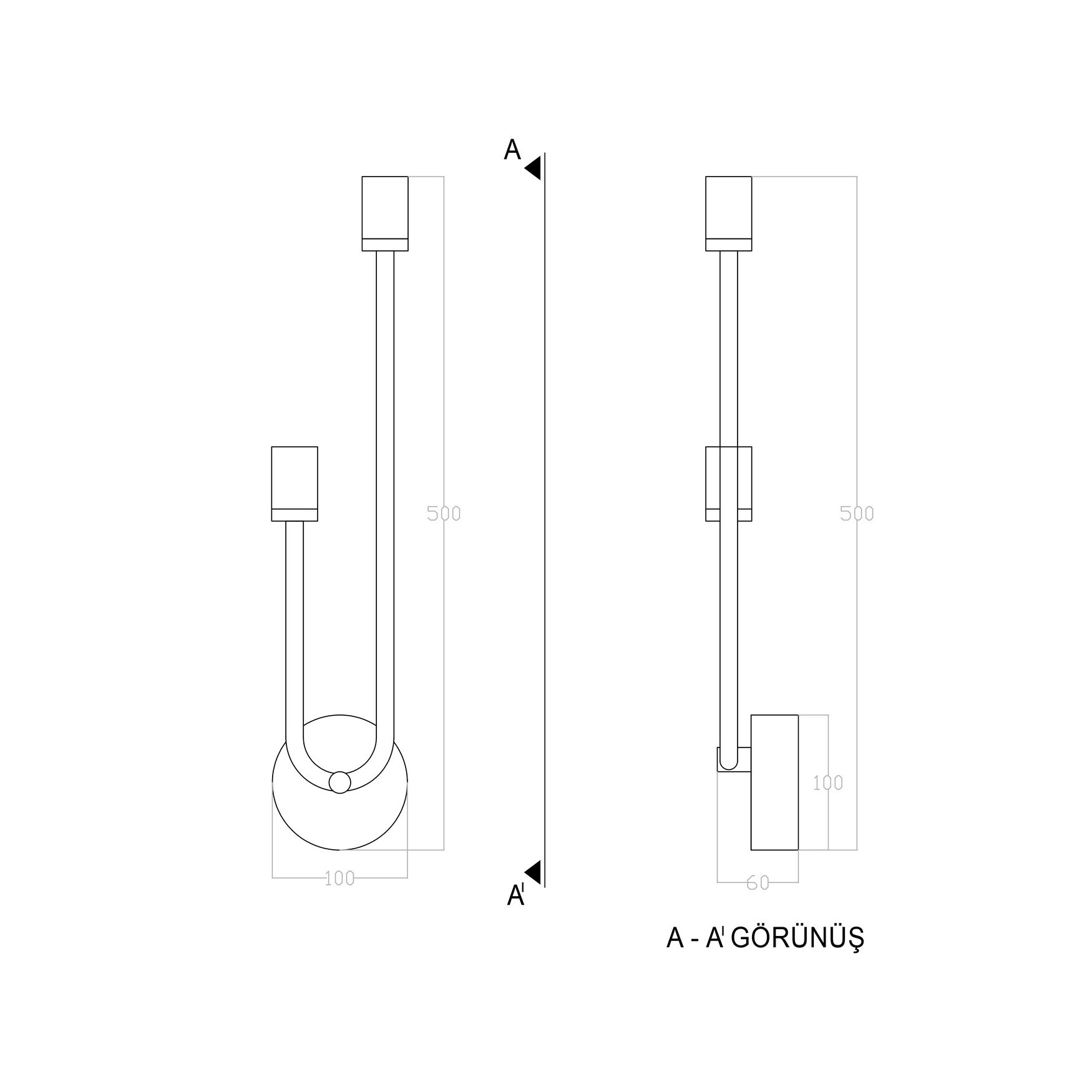 Led Aplik CANE TR3A070 50cm