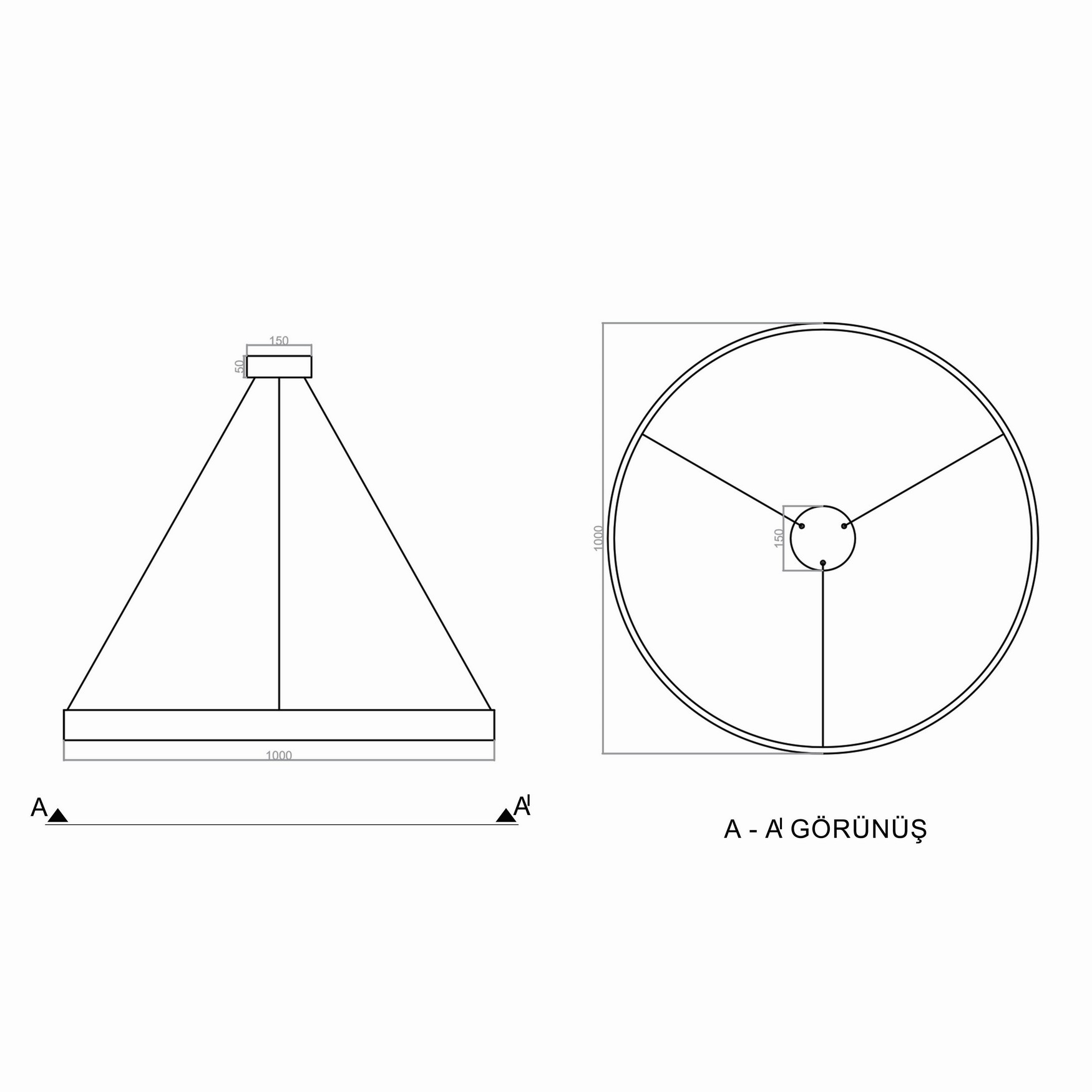 Led Avize Sarkıt SIEBZIG TR1A073B Ø100cm