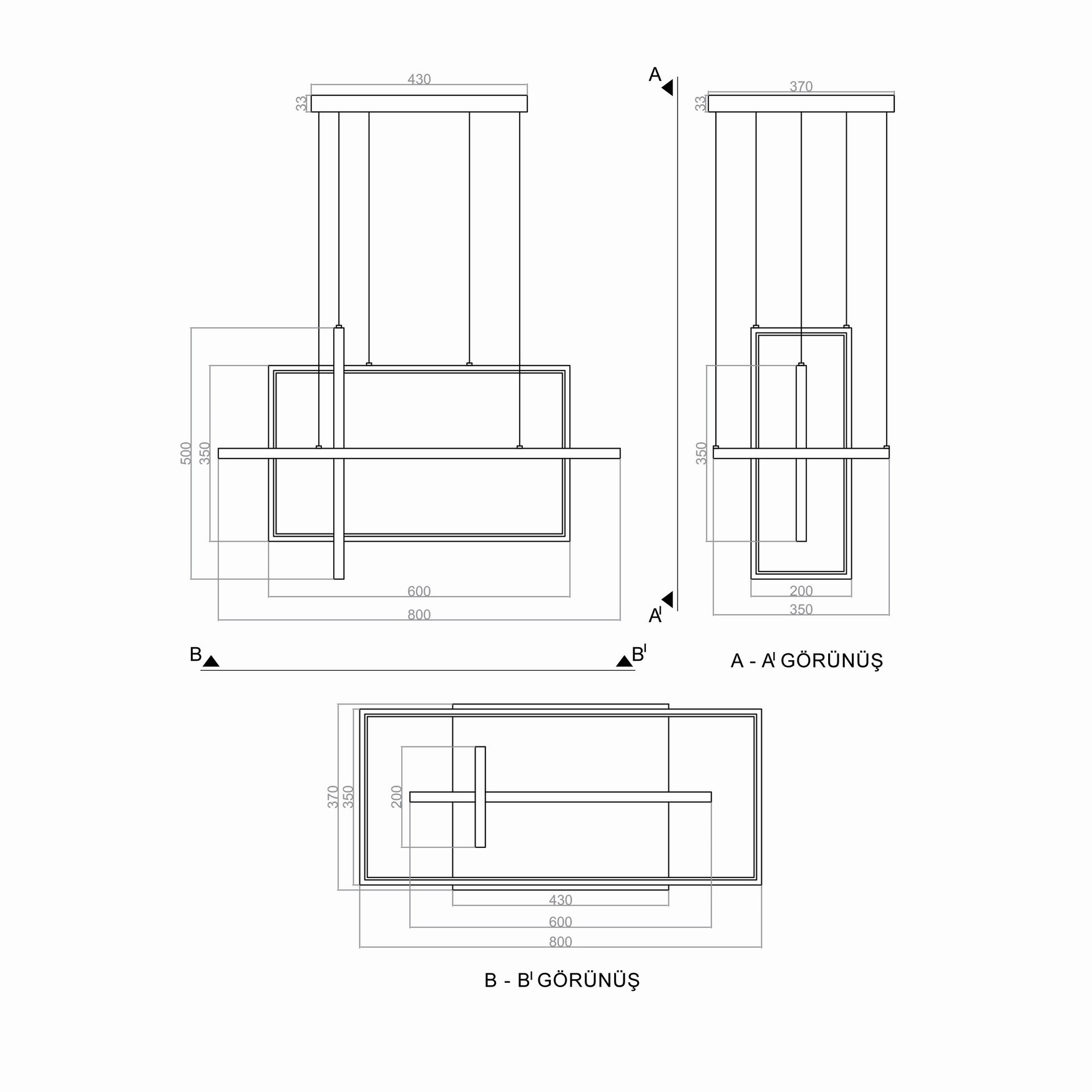 Led Avize Sarkıt LUXKARE TR1A017 80*50cm